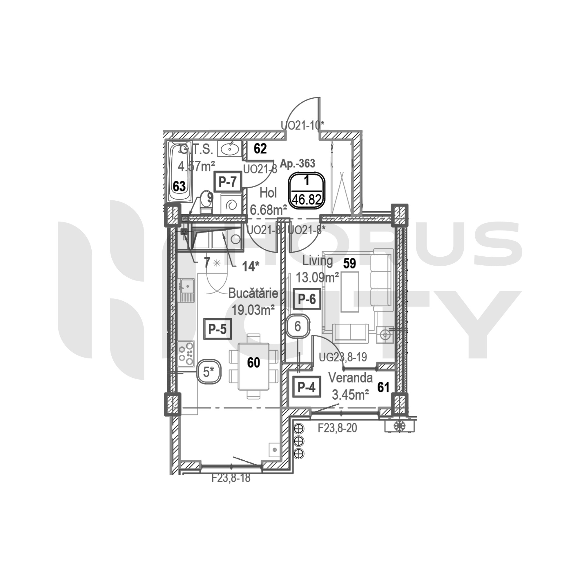 Apartament cu 1 cameră