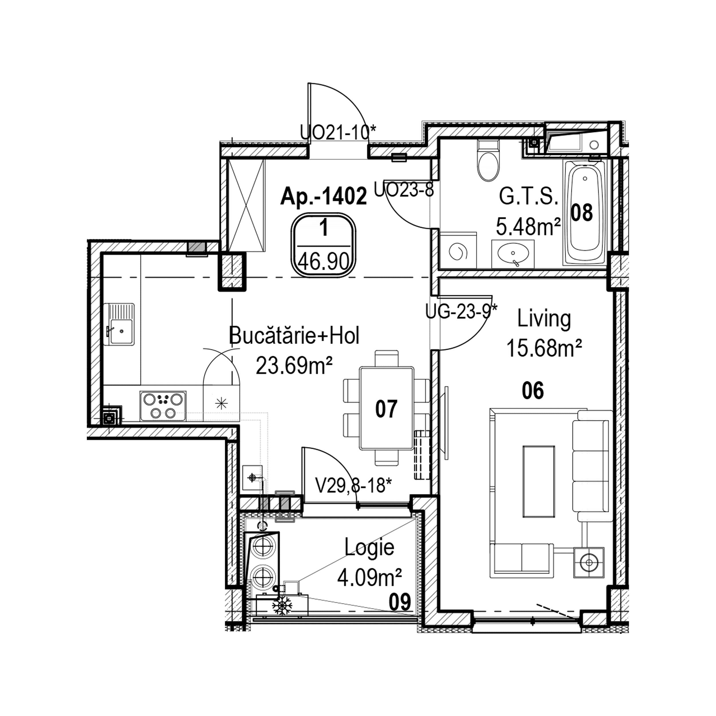 Apartament cu 1 cameră