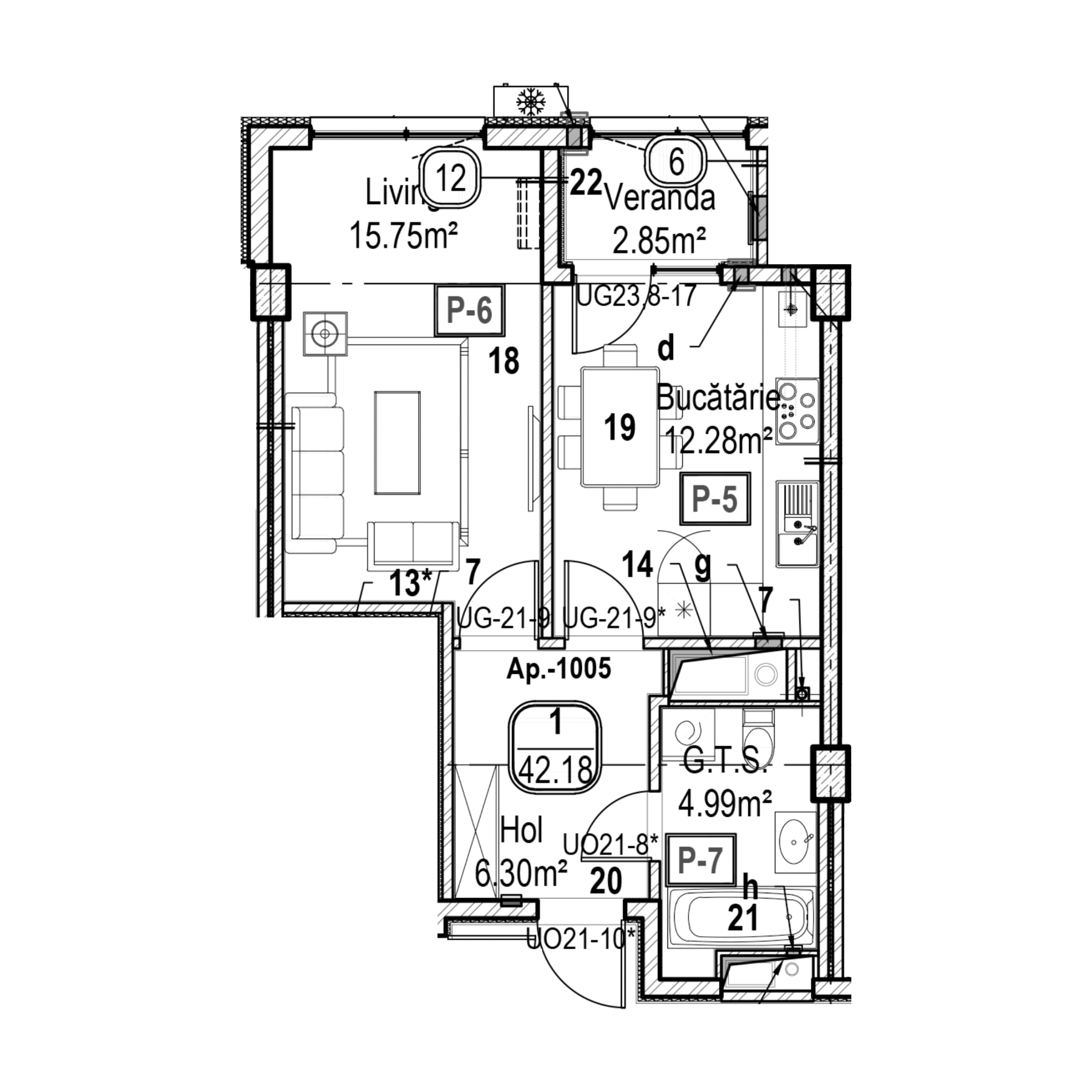 Apartament cu 1 cameră