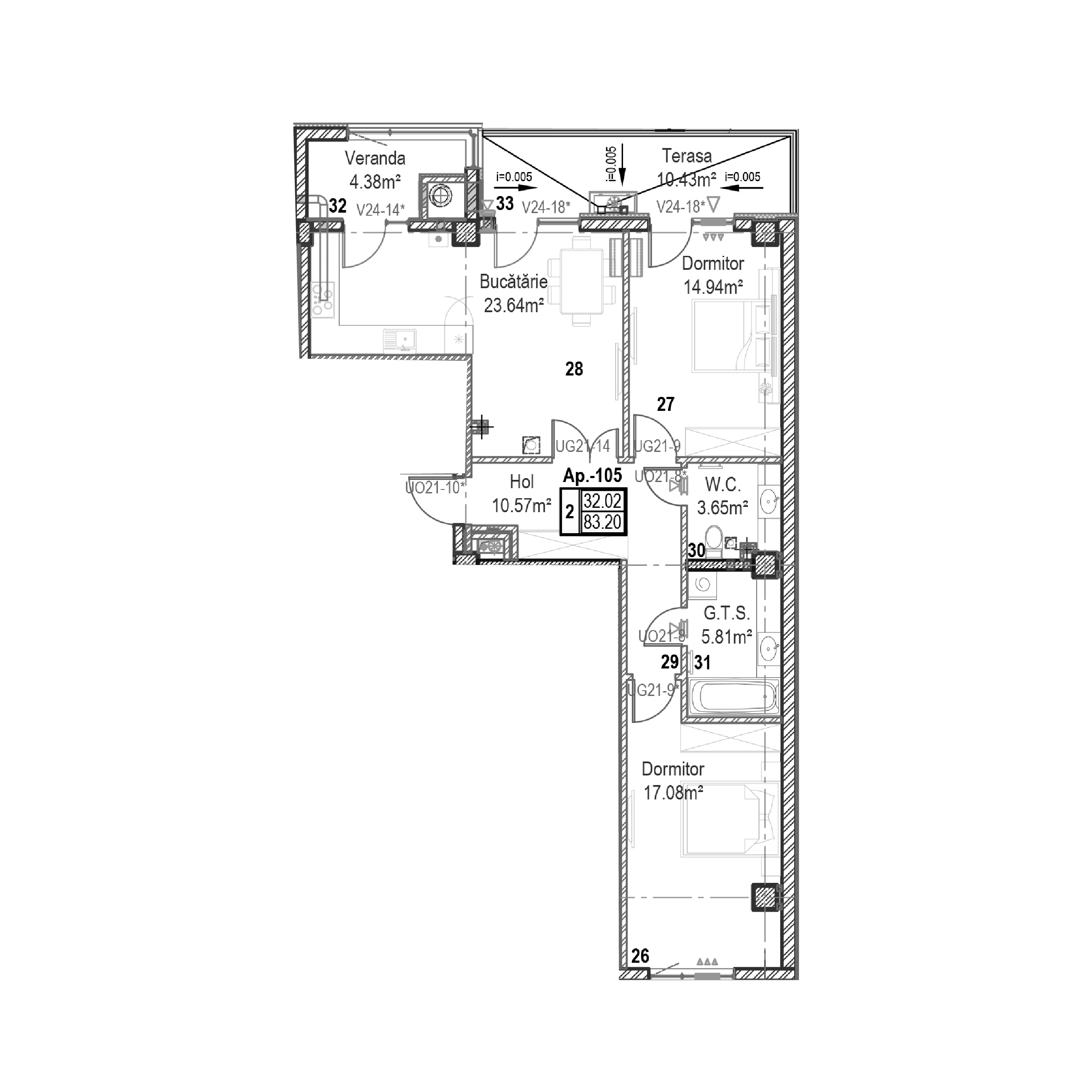 Apartament cu 2 camere
