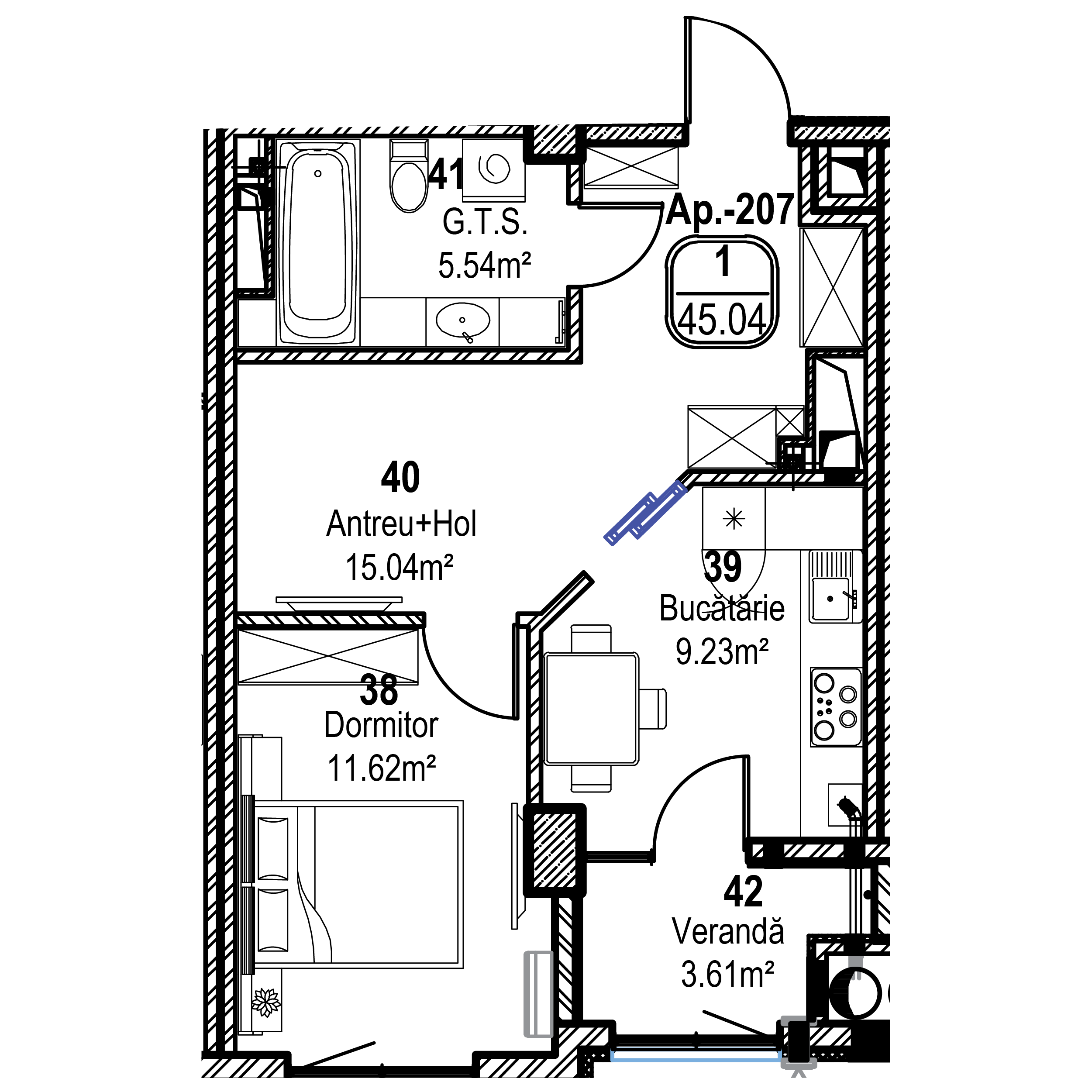 Apartament cu 1 cameră