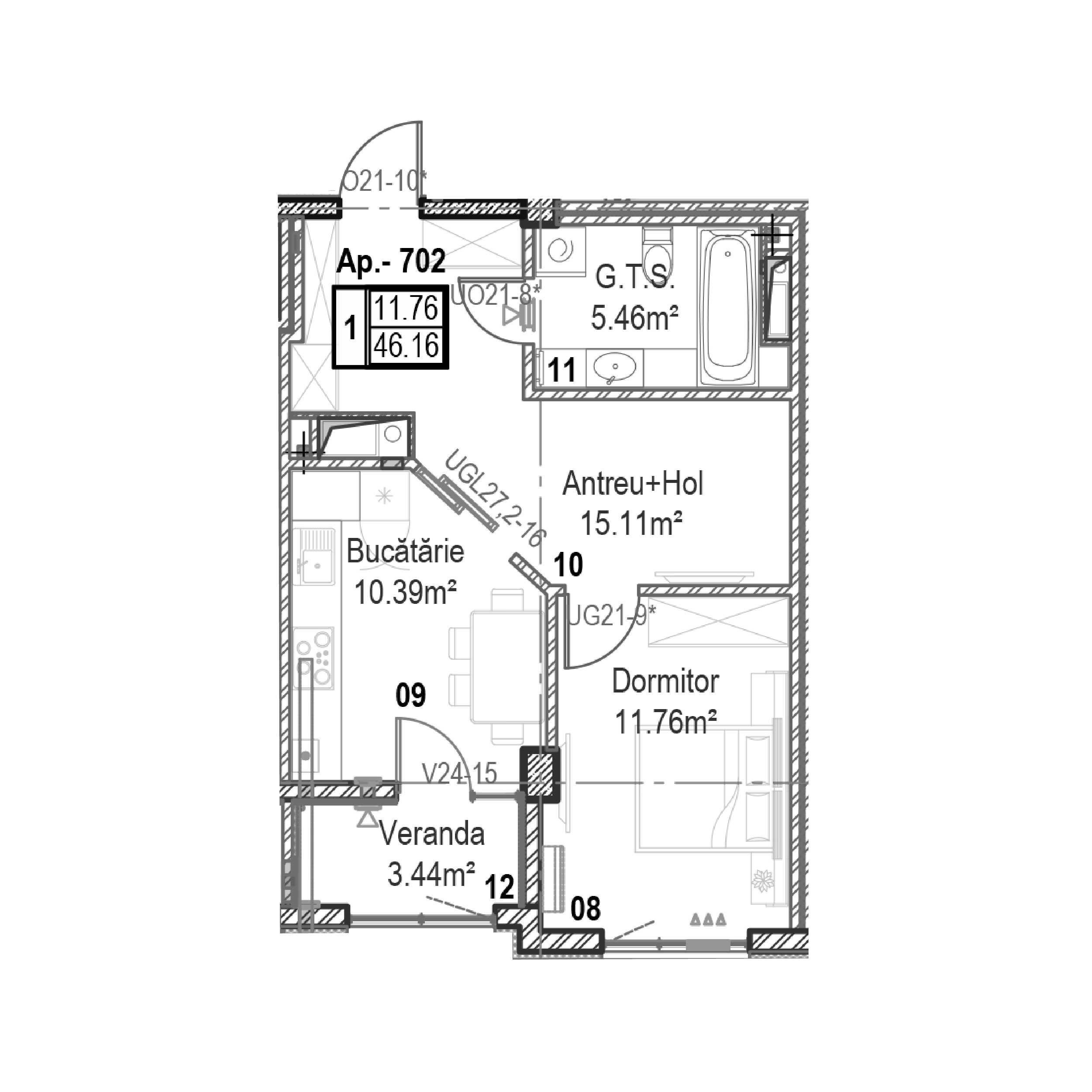 Apartament cu 1 cameră
