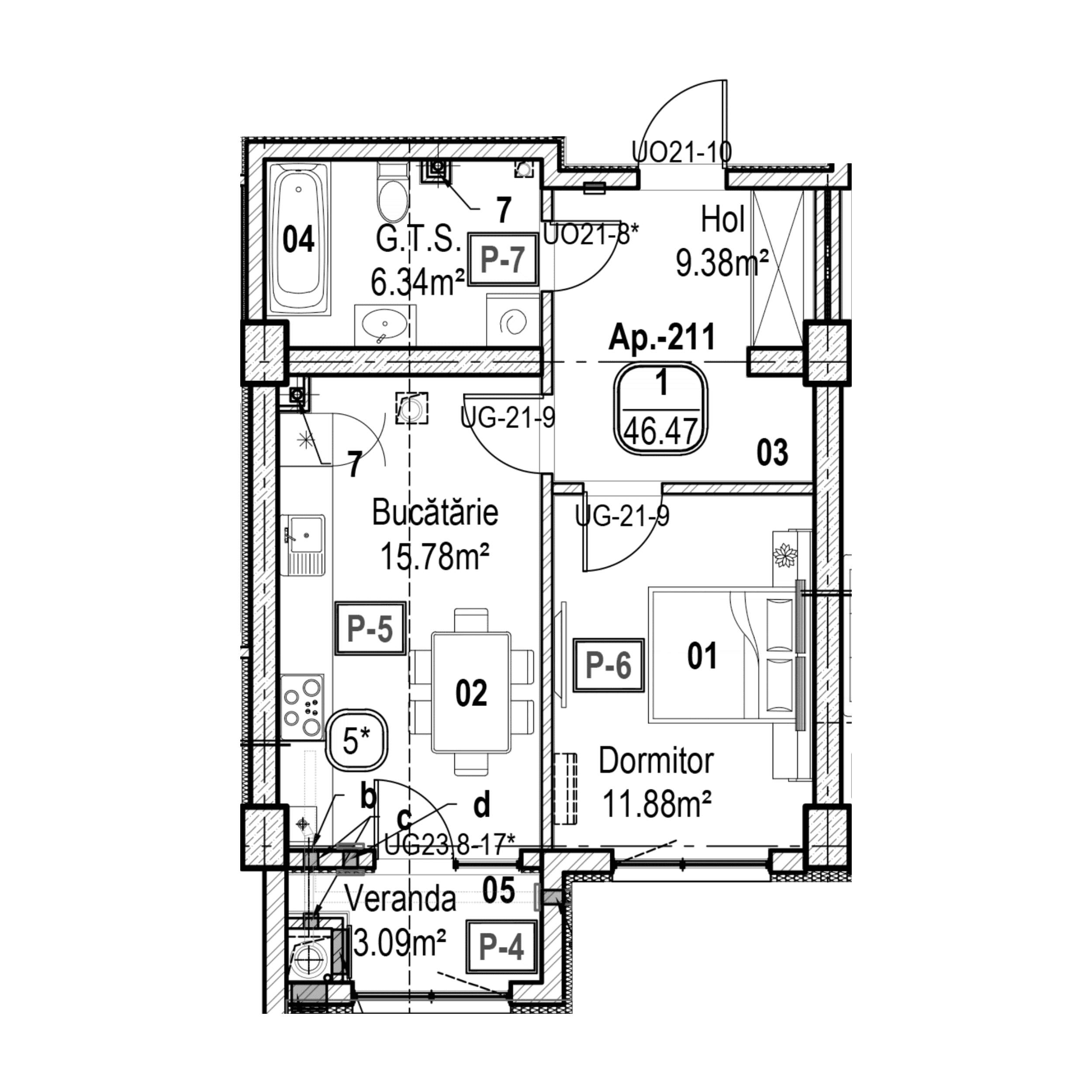 Apartament cu 1 cameră