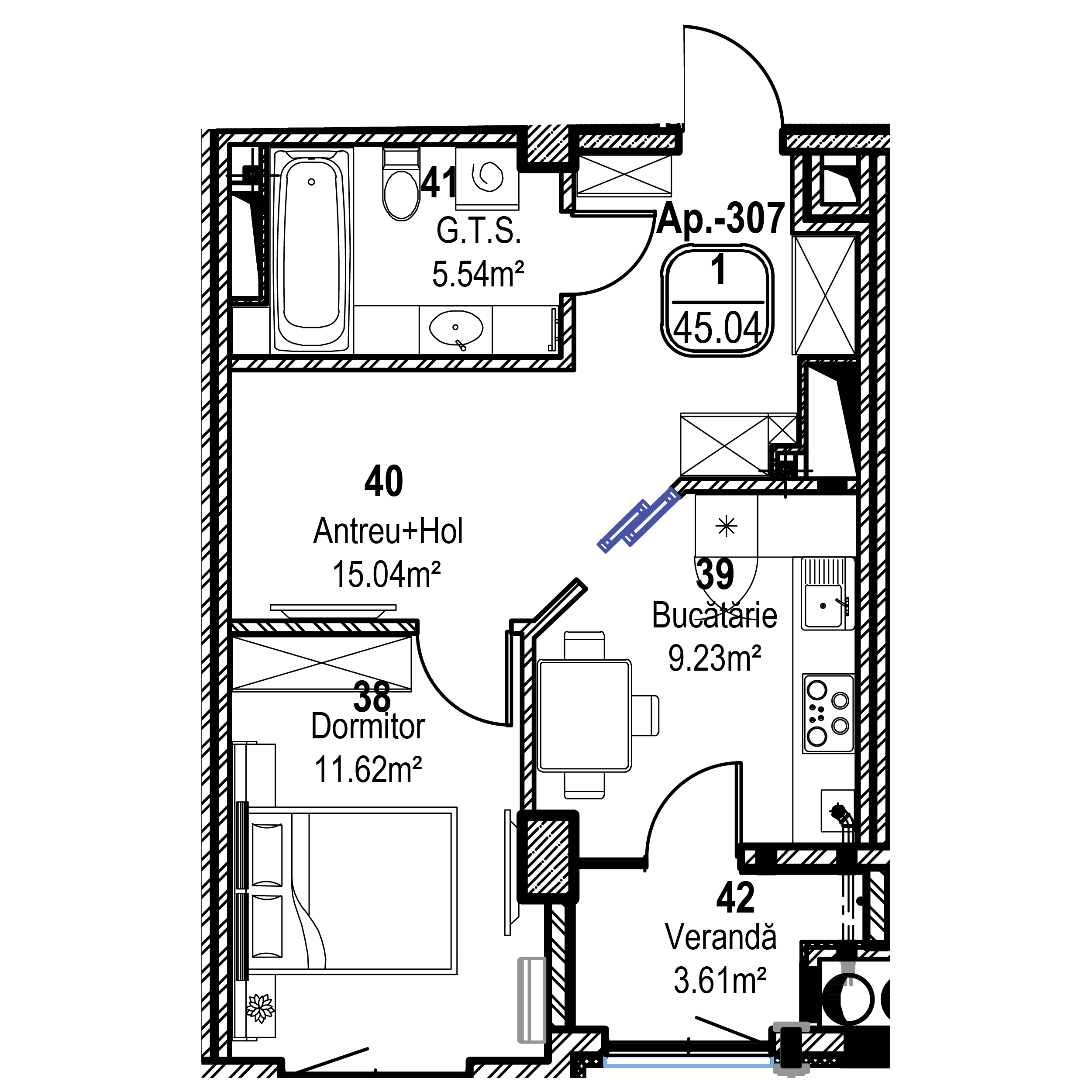 Apartament cu 1 cameră