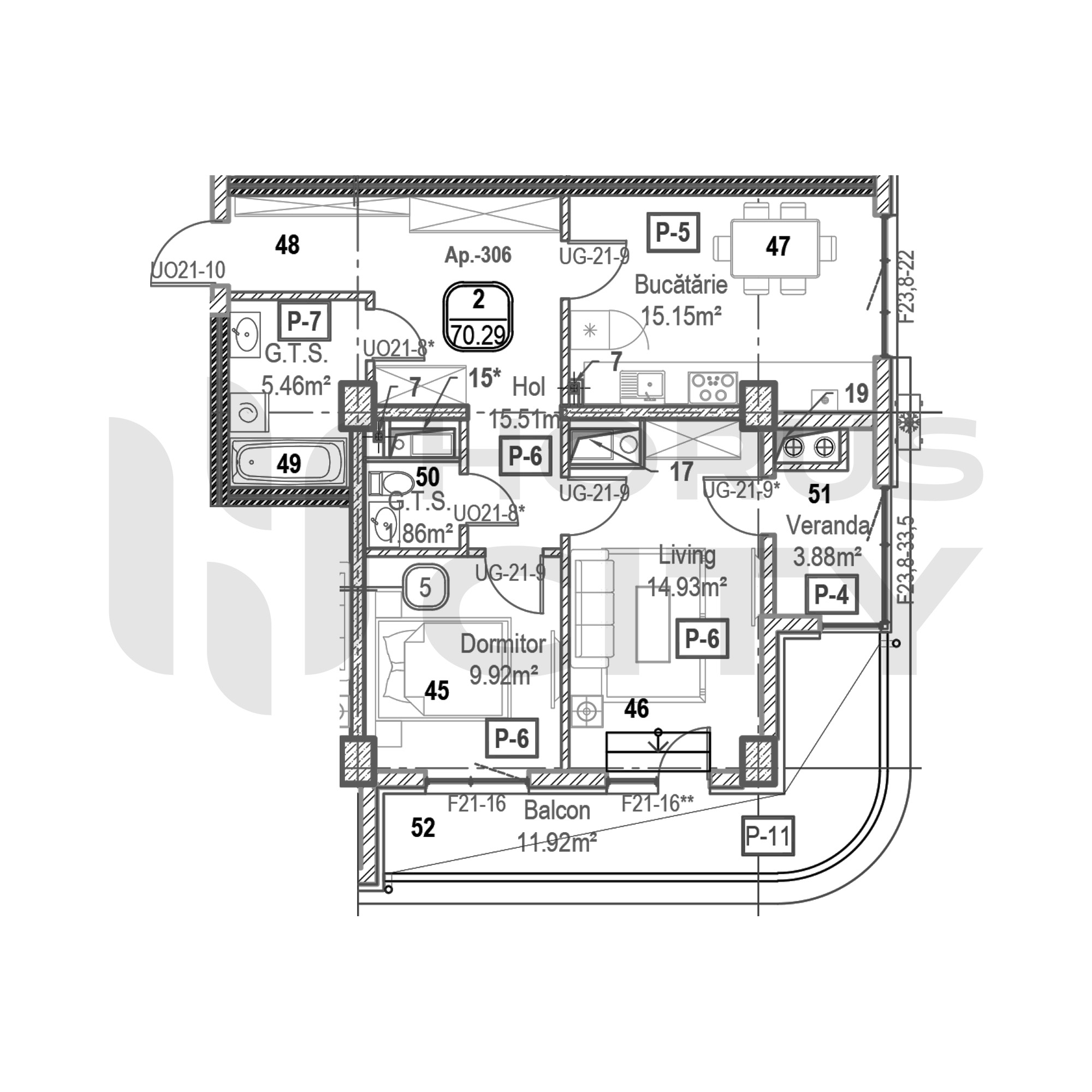 Apartament cu 2 camere
