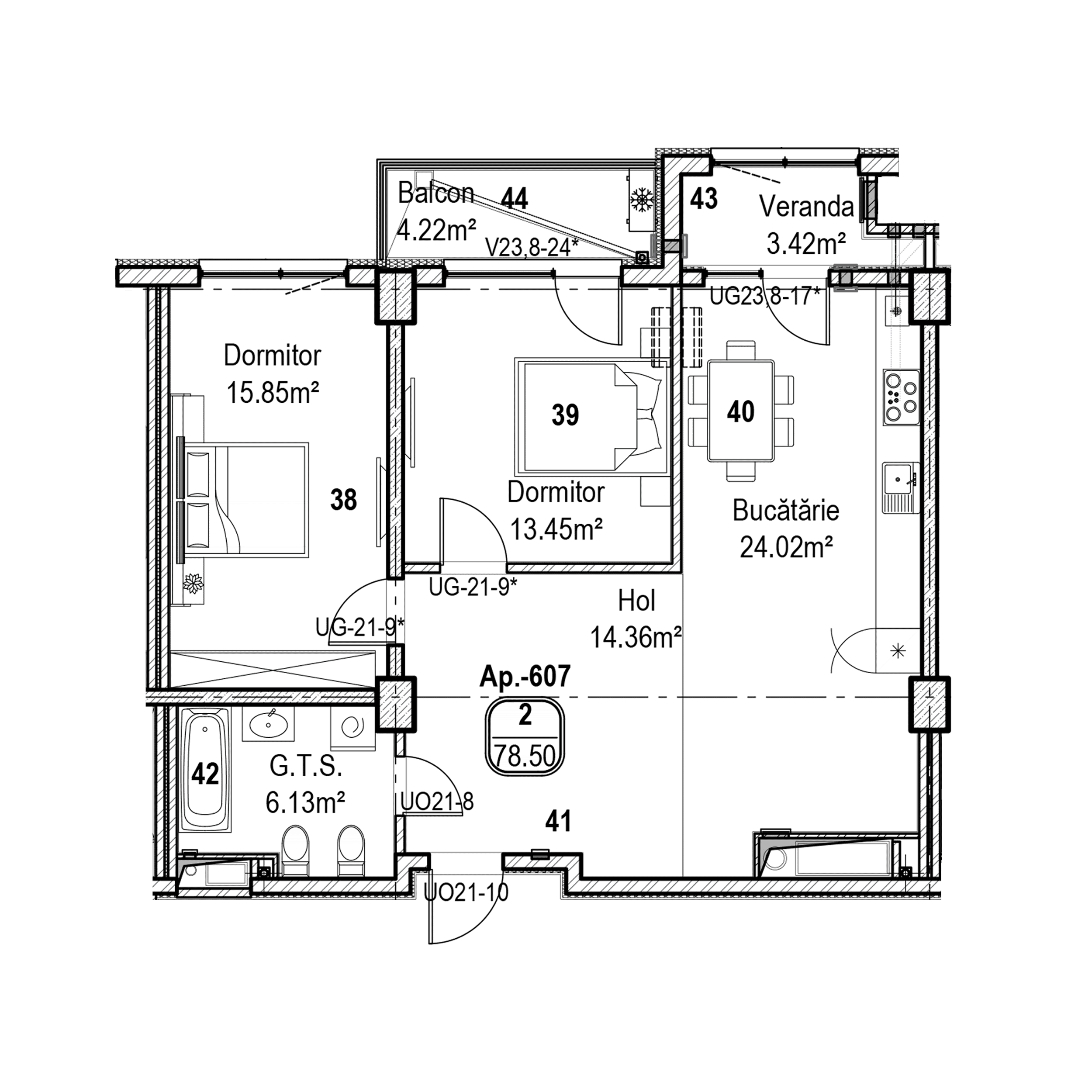 Apartament cu 2 camere