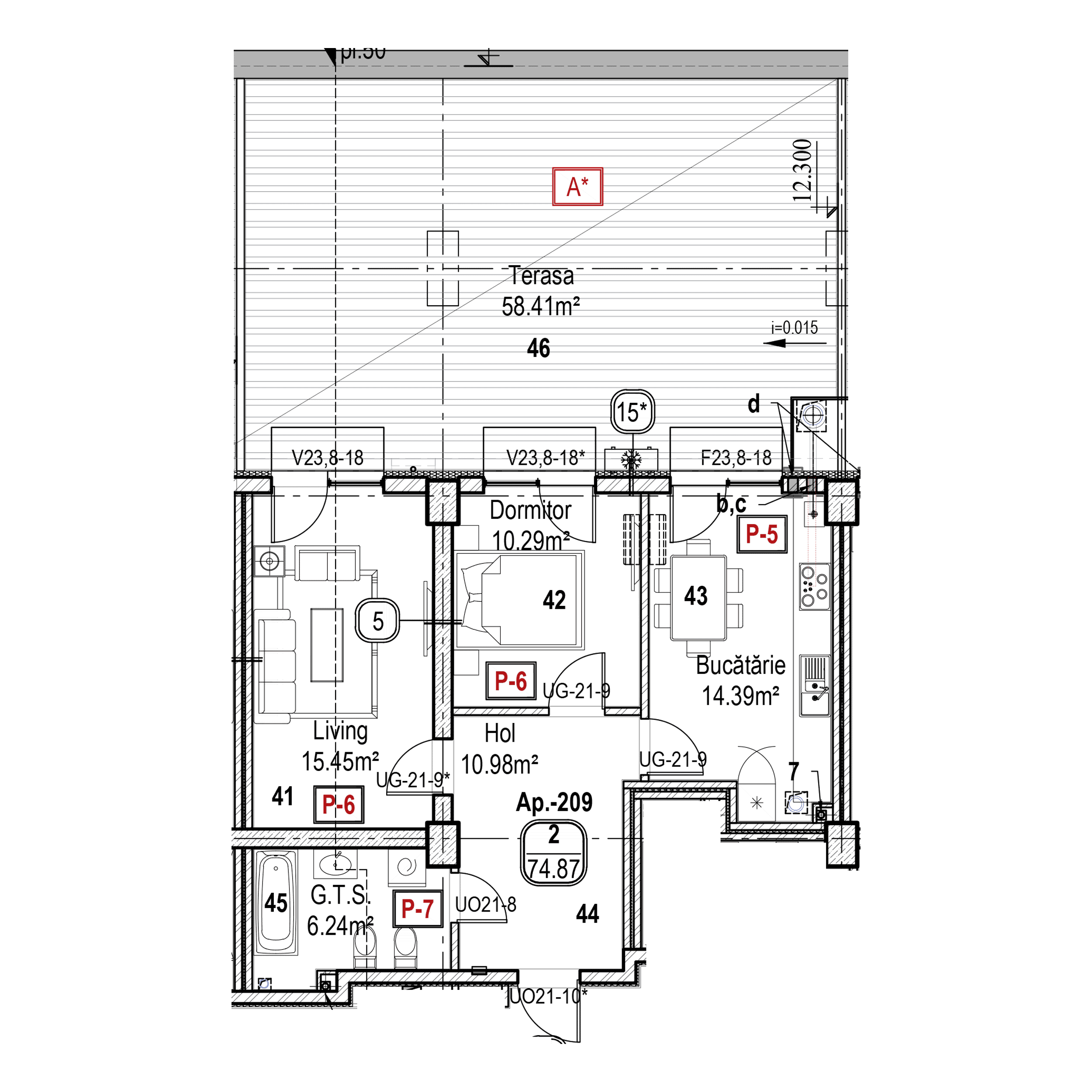 Apartament cu 2 camere