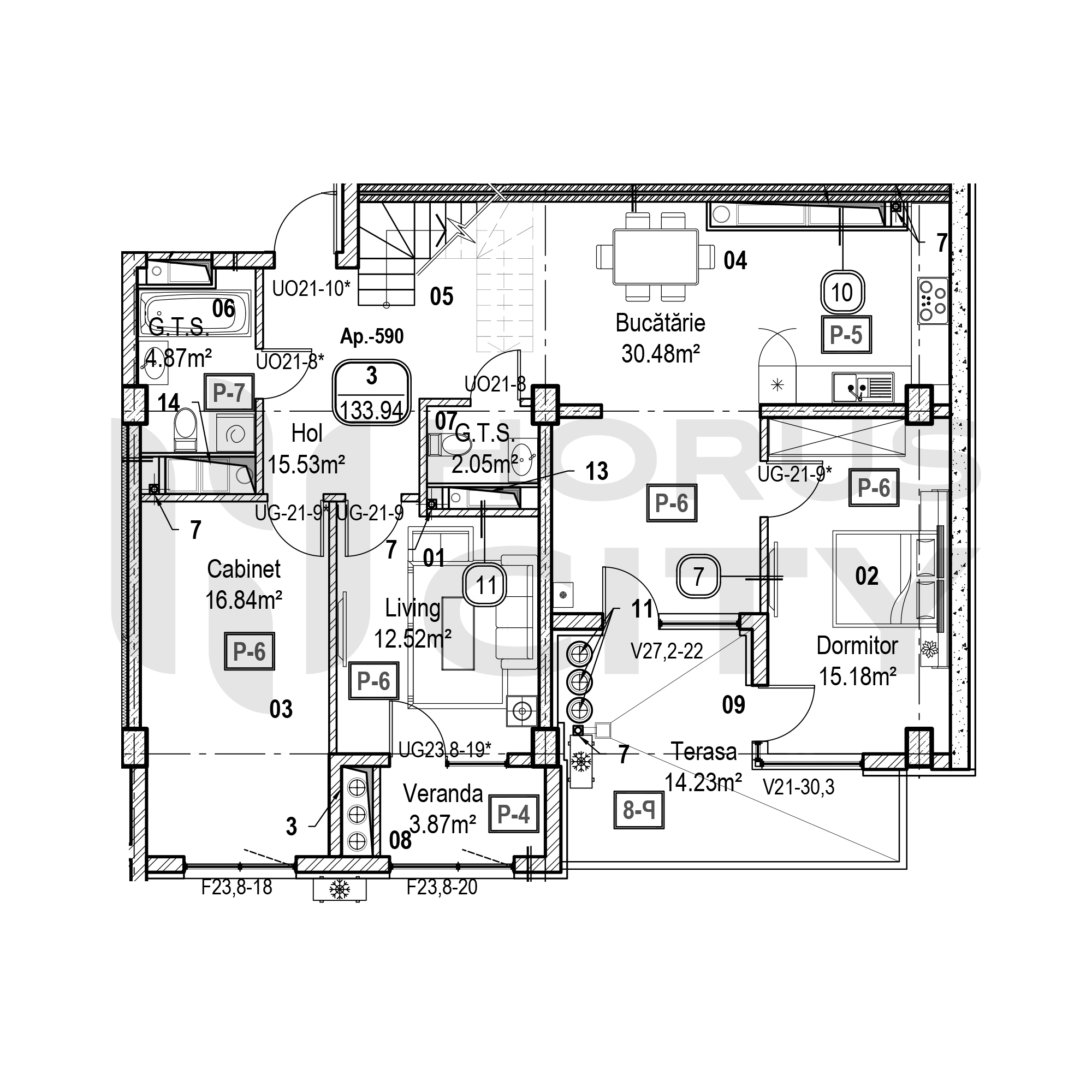 Apartament cu 3 camere