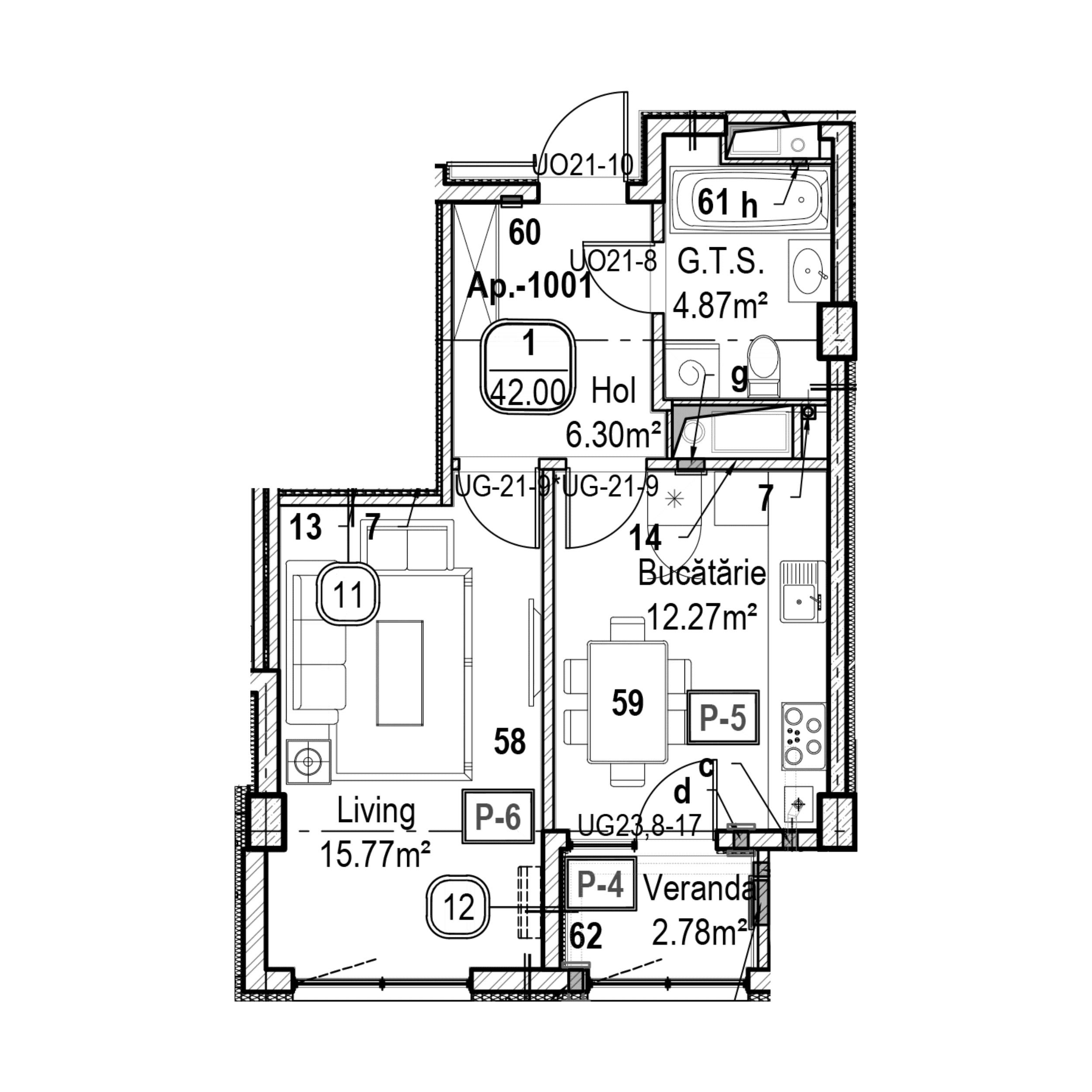 Apartament cu 1 cameră