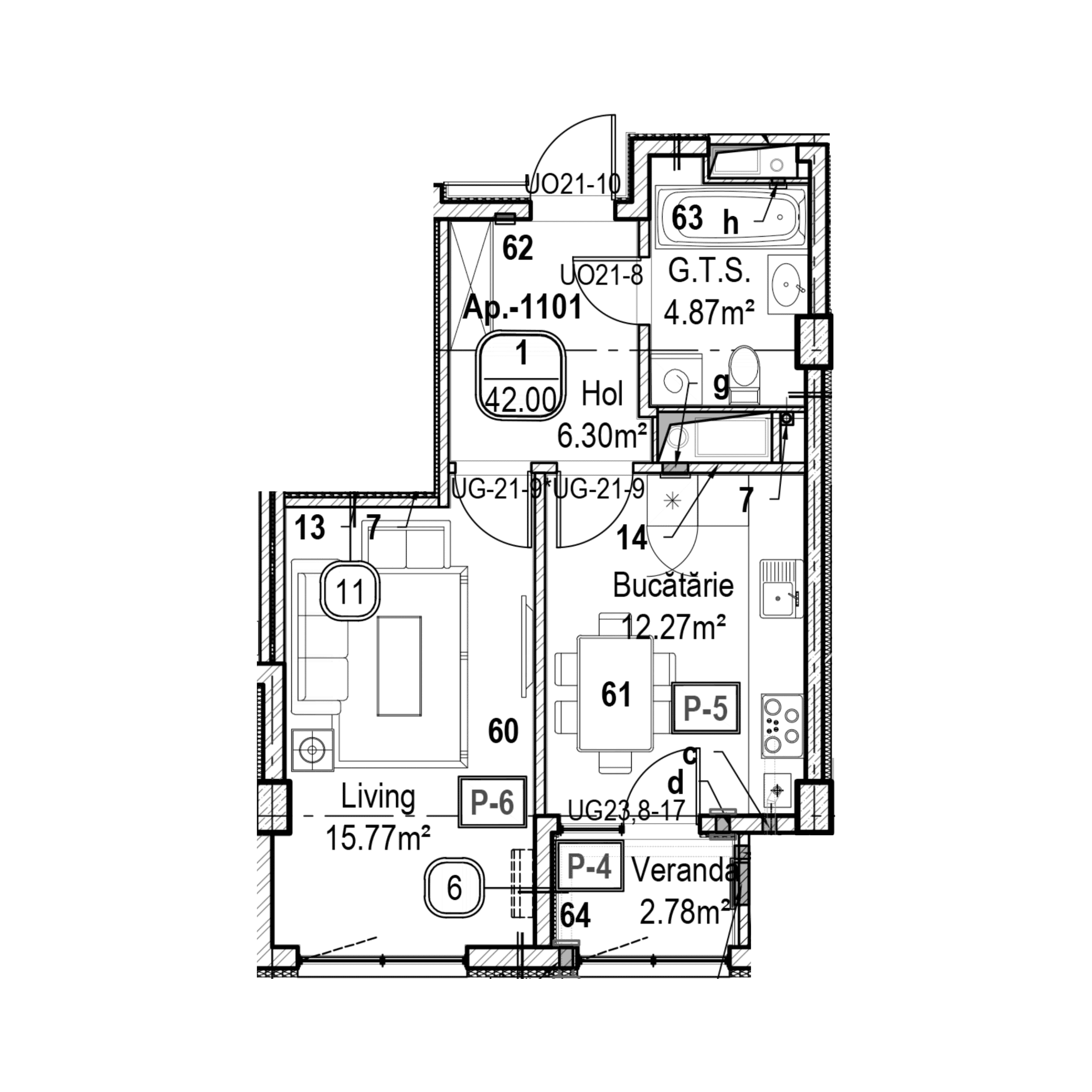 Apartament cu 1 cameră
