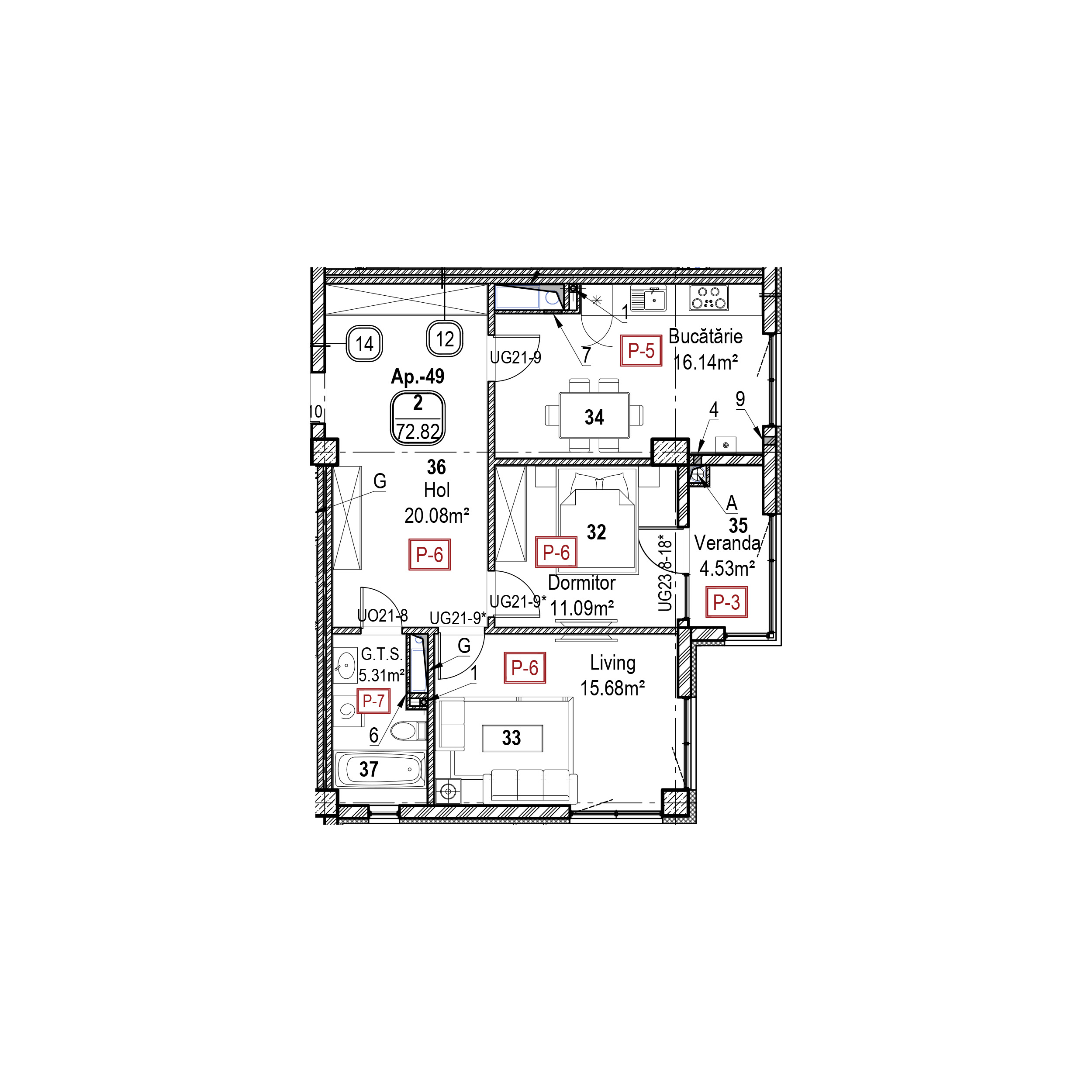 Apartament cu 2 camere