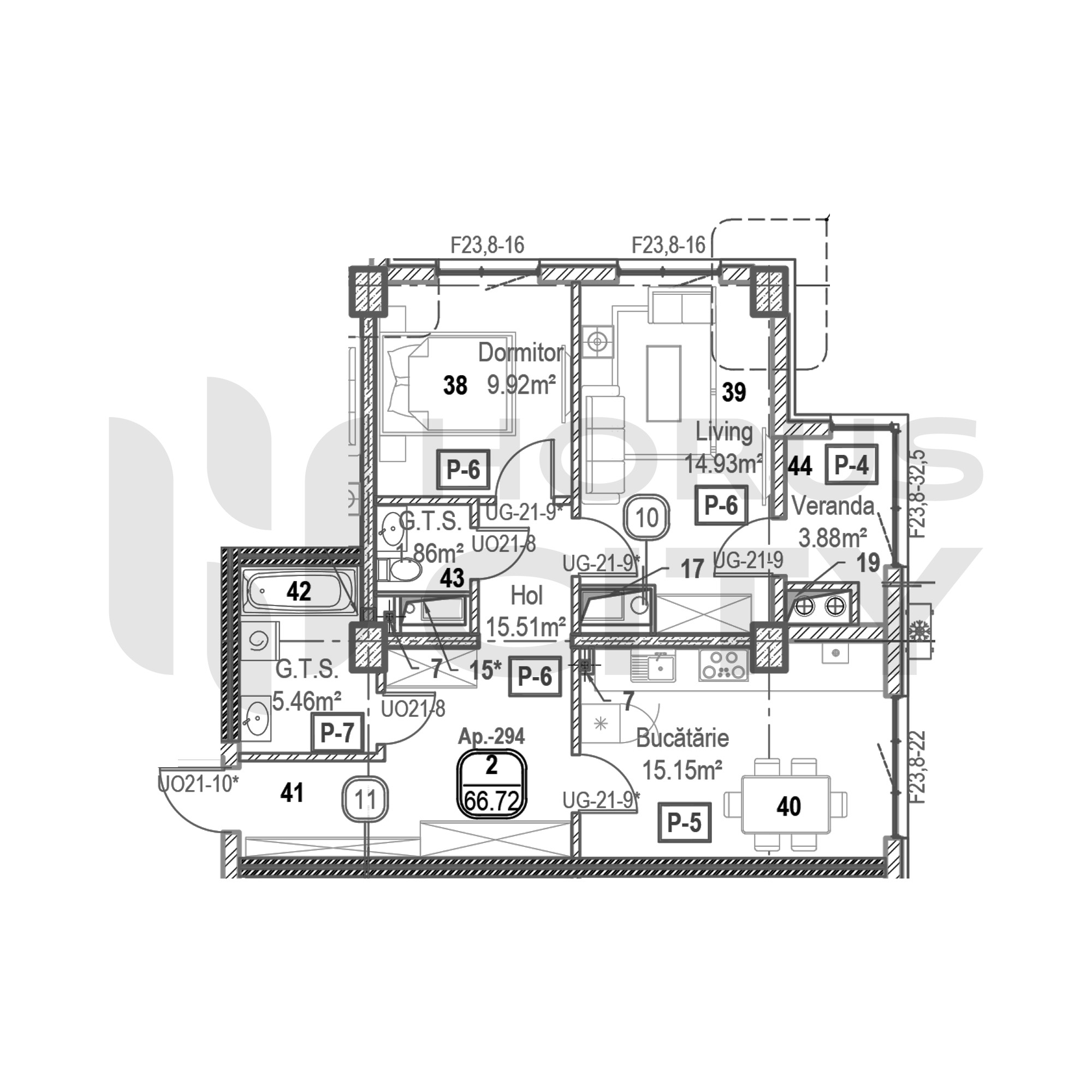 Apartament cu 2 camere