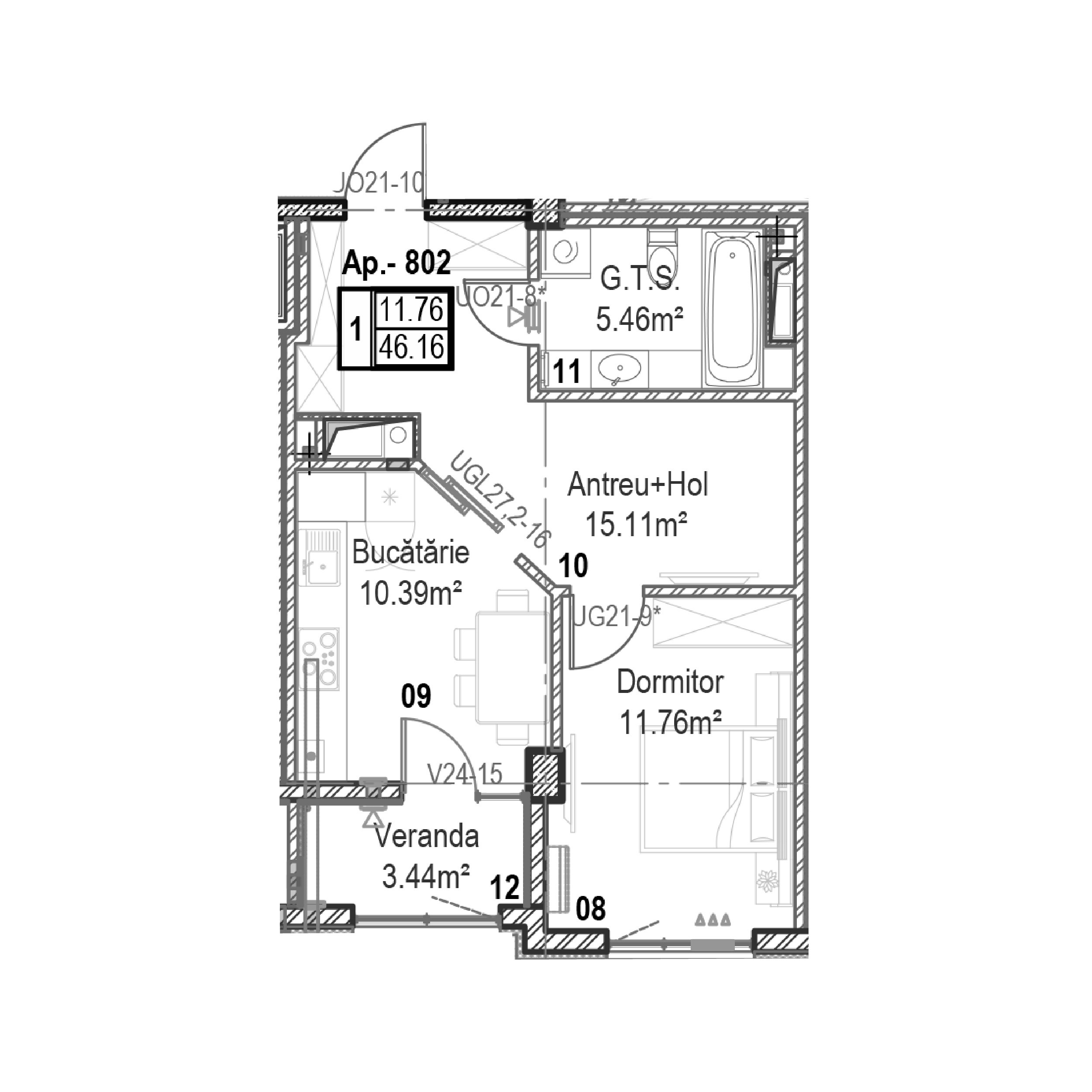Apartament cu 1 cameră