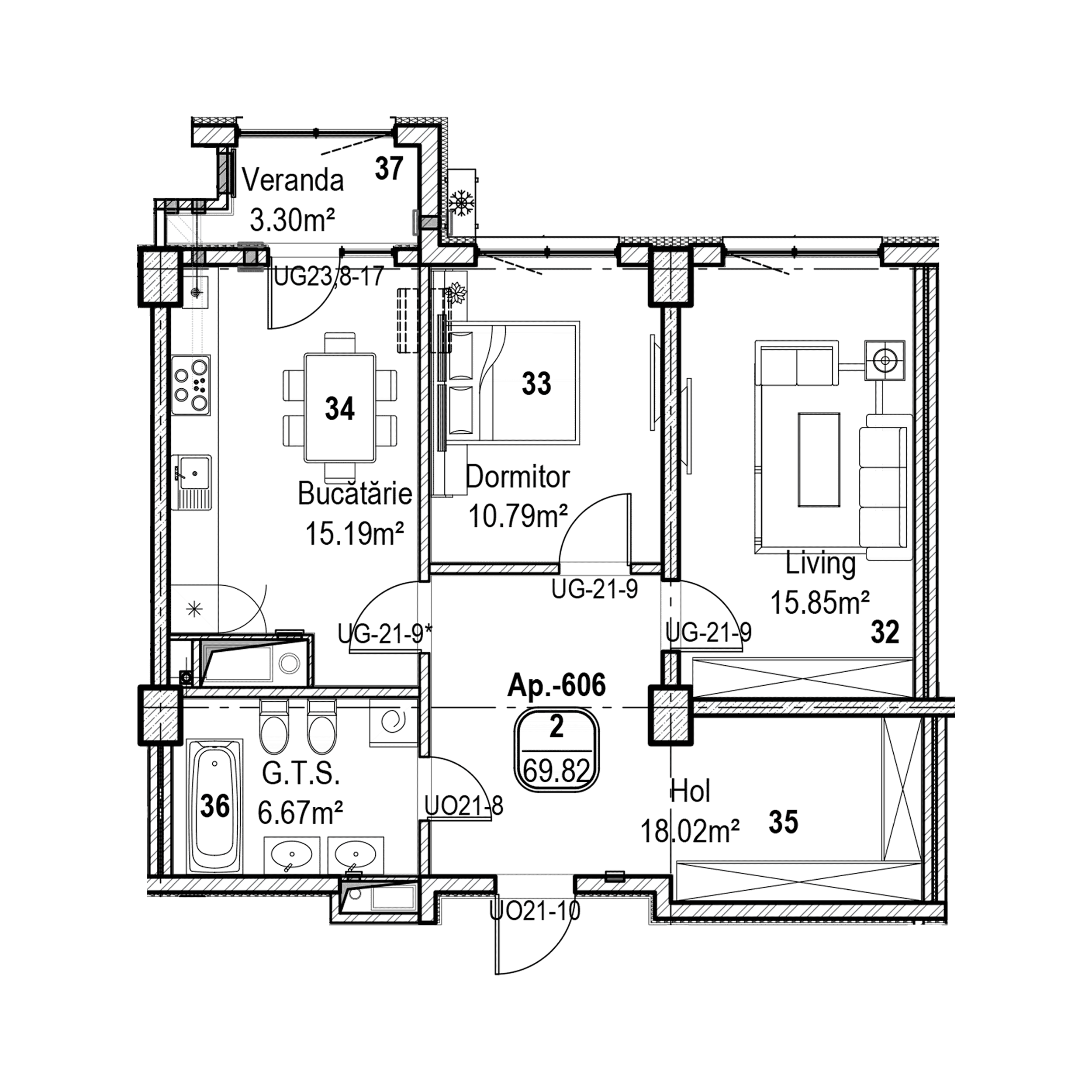 Apartament cu 2 camere