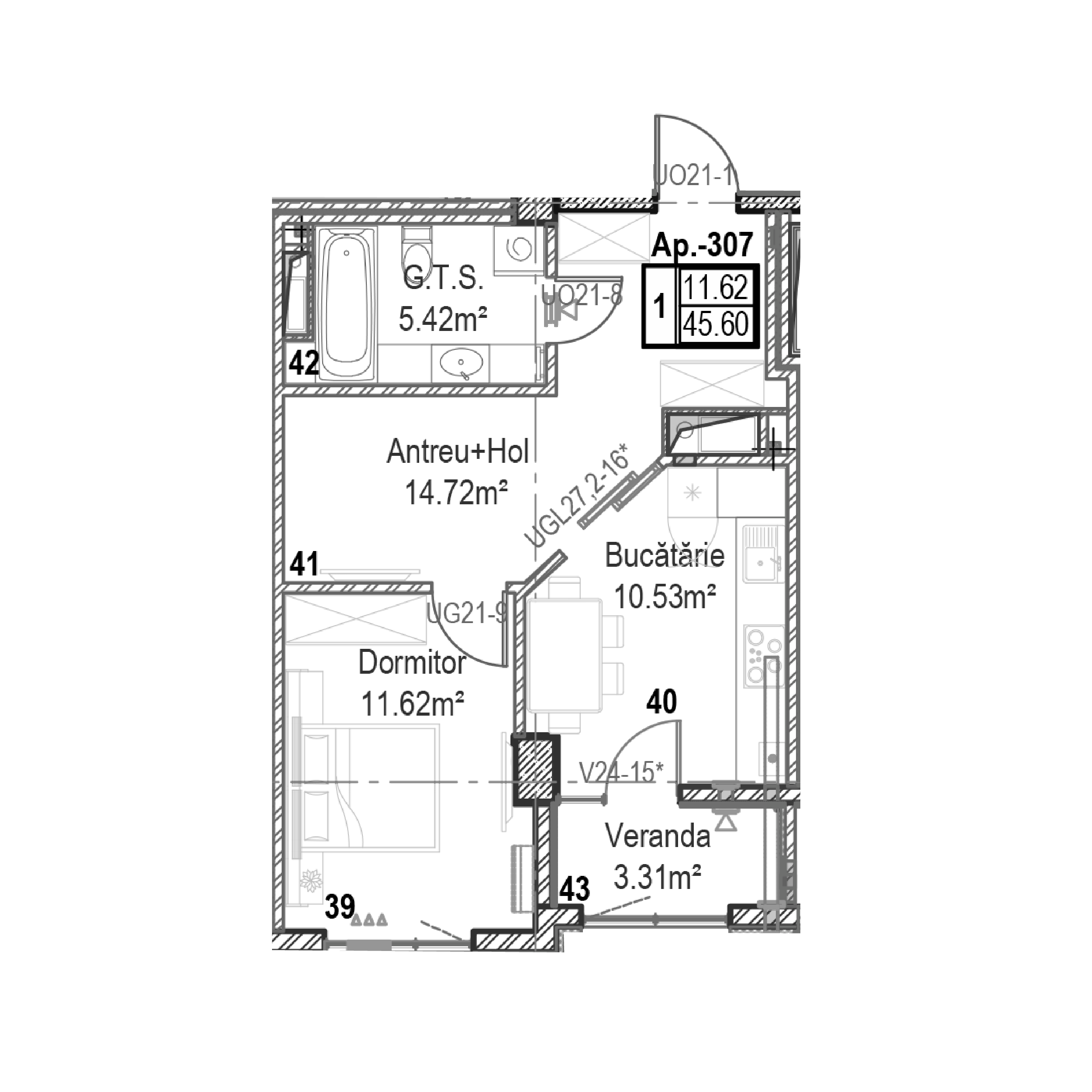 Apartament cu 1 cameră