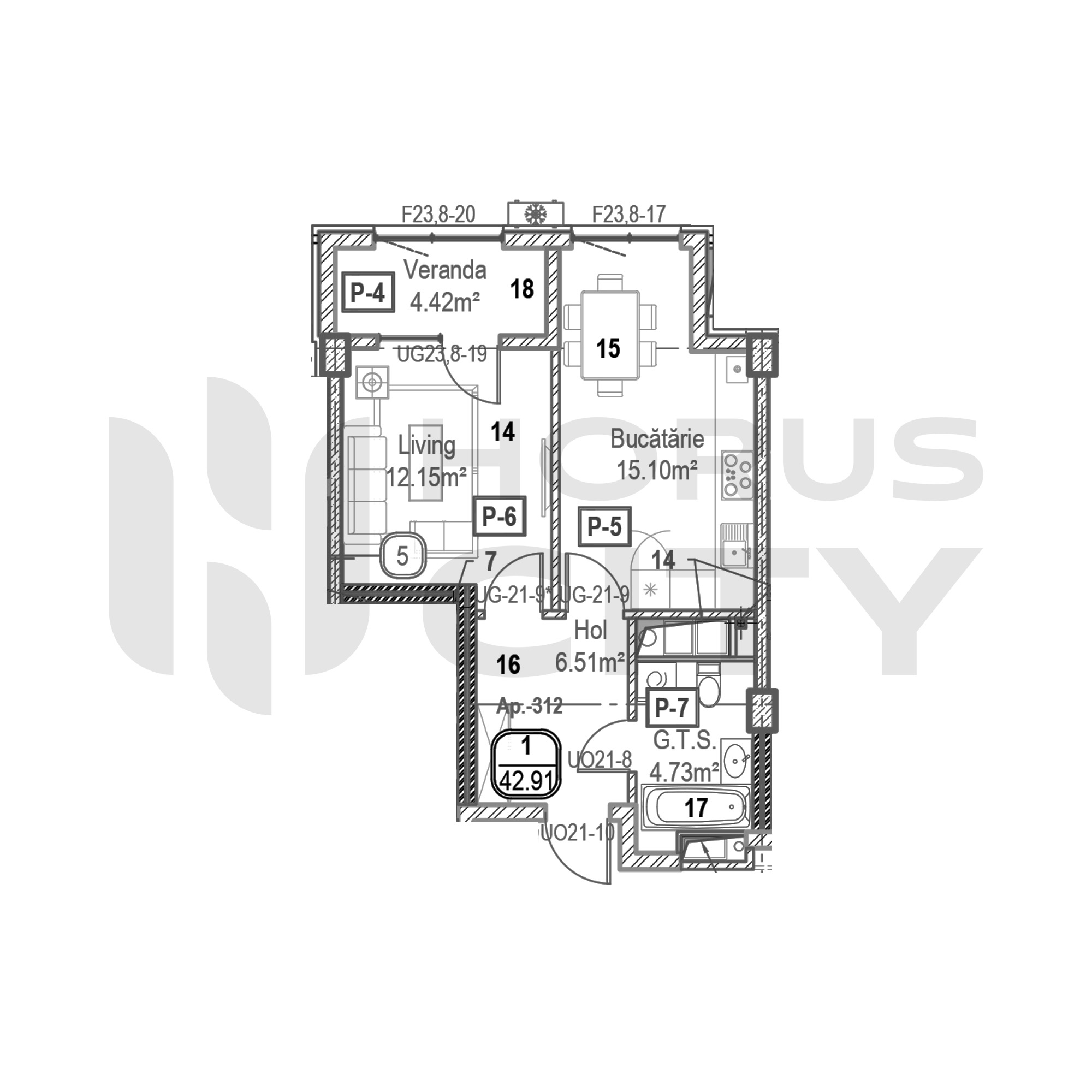 Apartament cu 1 cameră