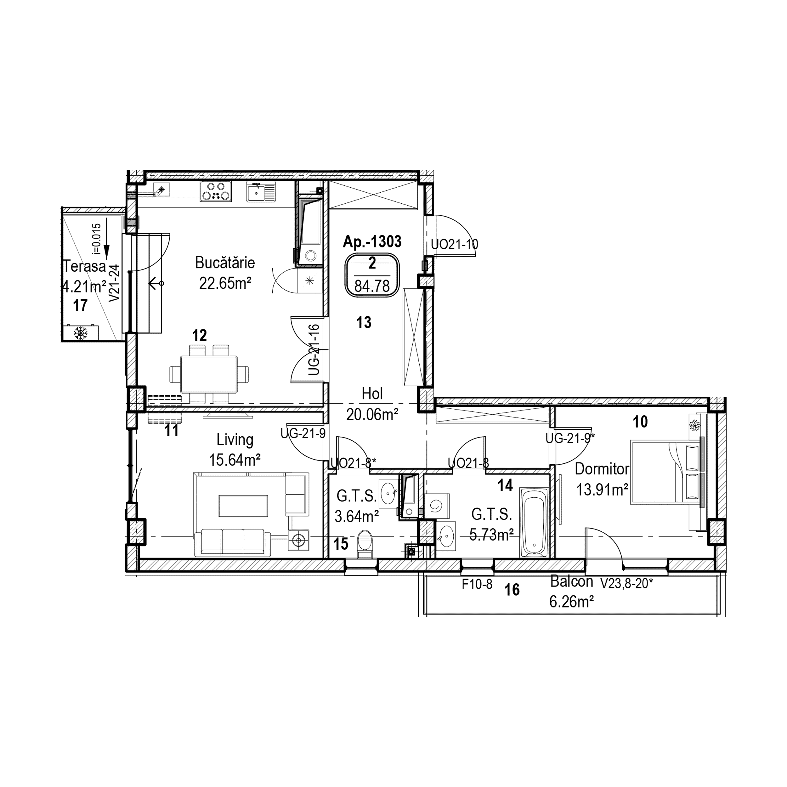 Apartament cu 2 camere