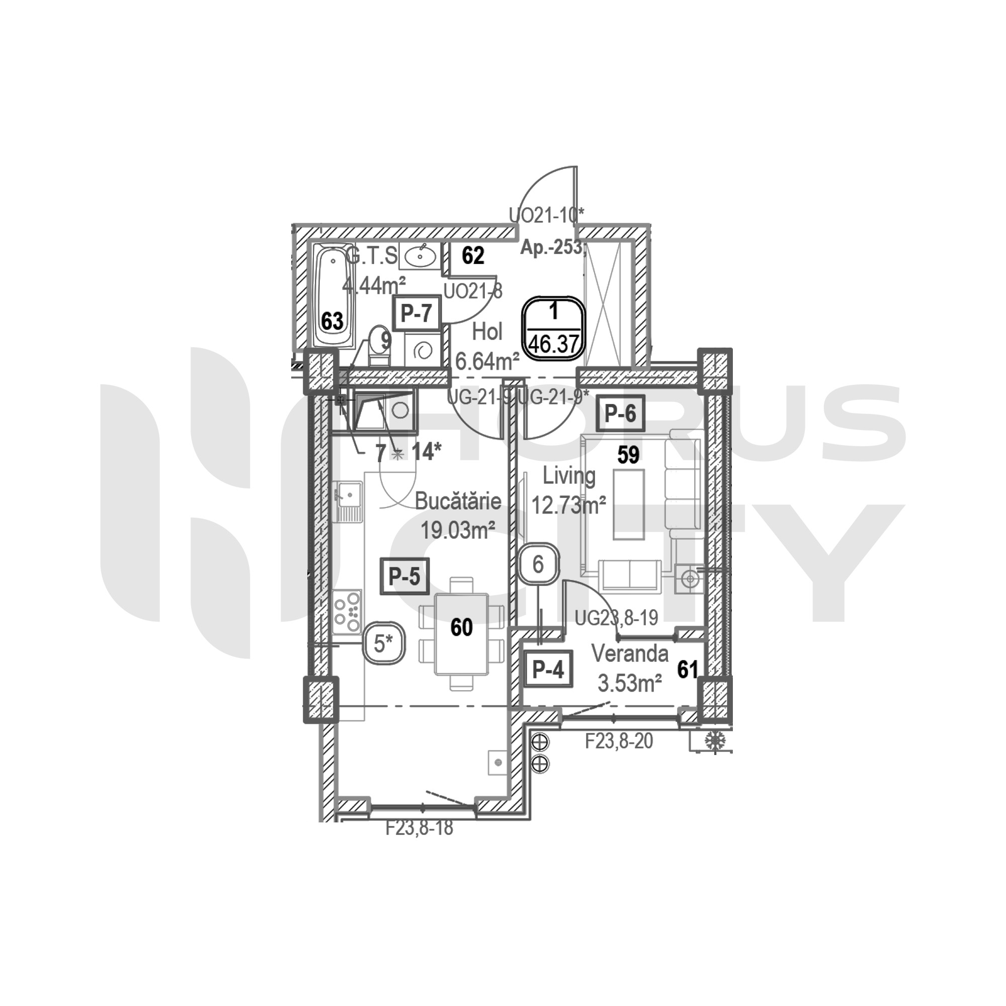 Apartament cu 1 cameră