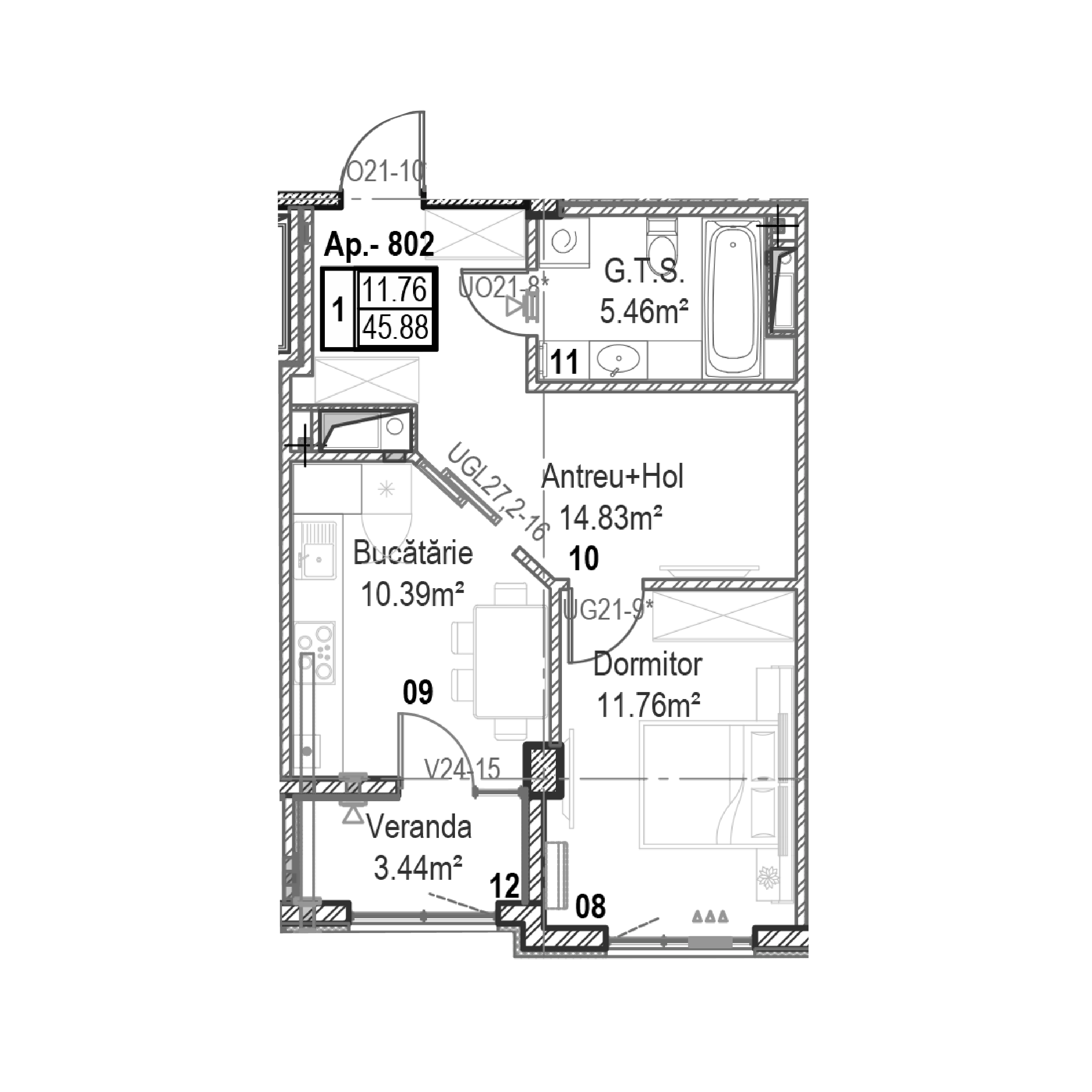 Apartament cu 1 cameră