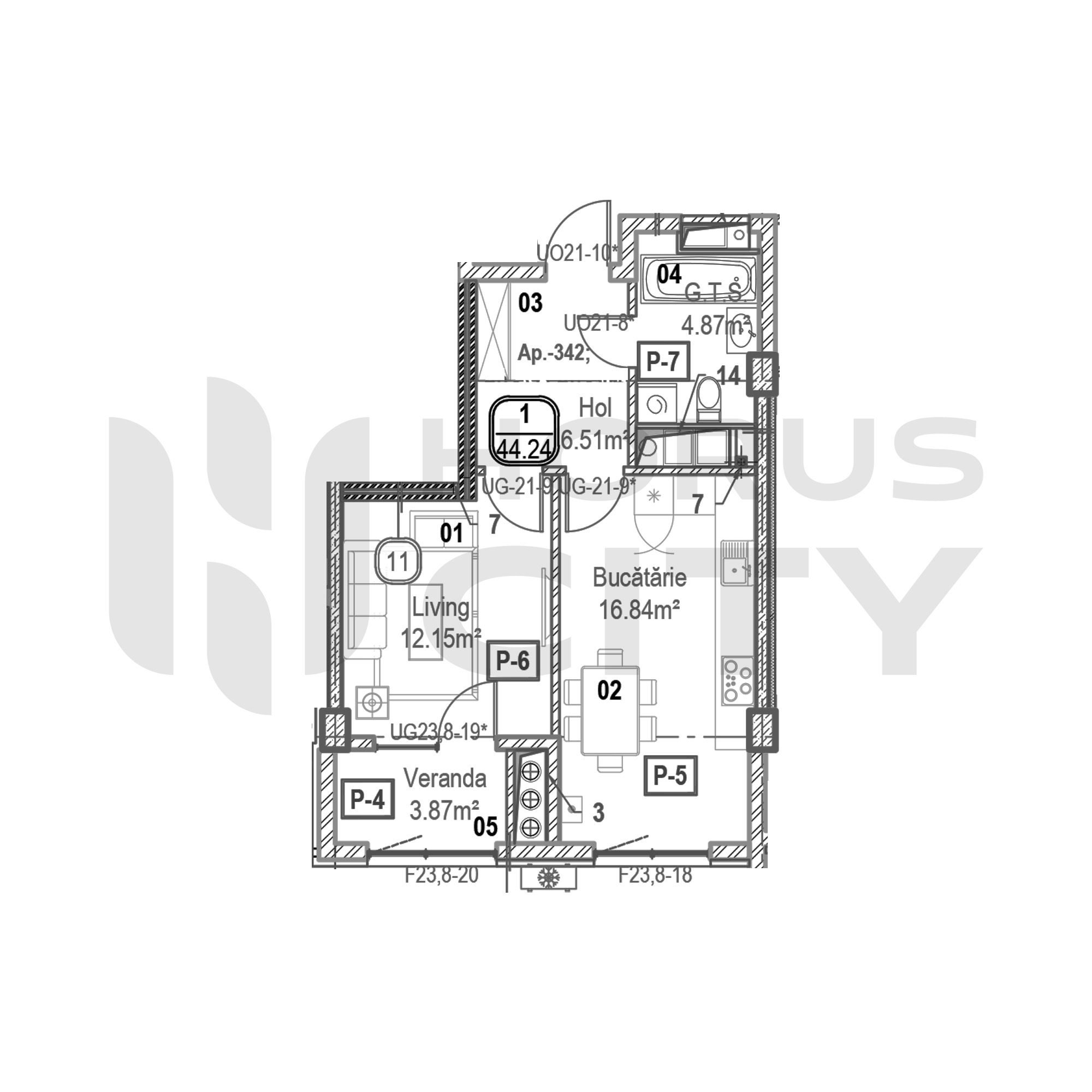 Apartament cu 1 cameră