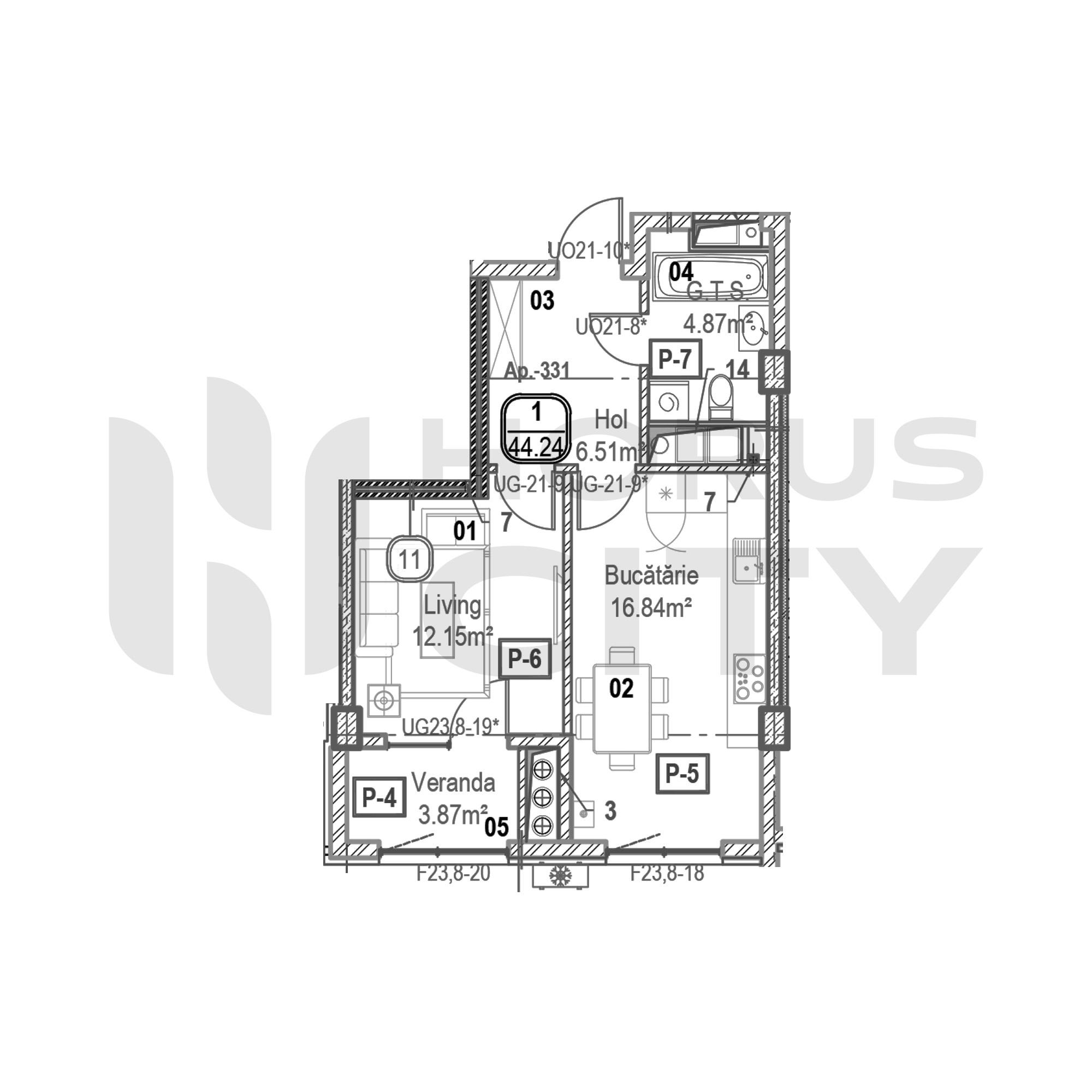 Apartament cu 1 cameră