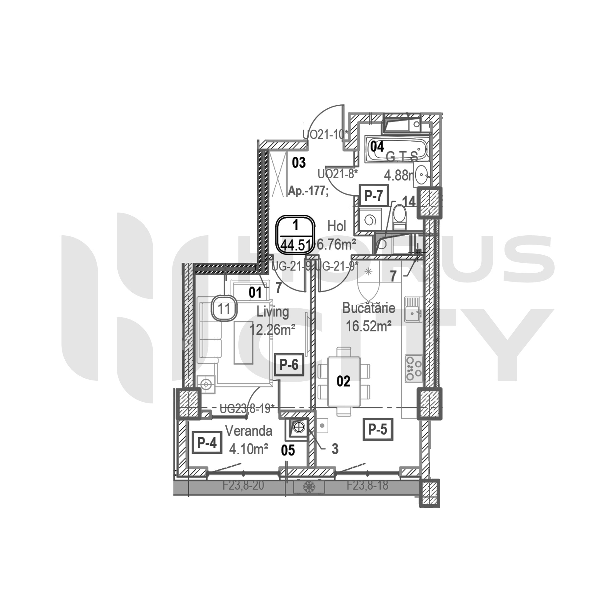 Apartament cu 1 cameră