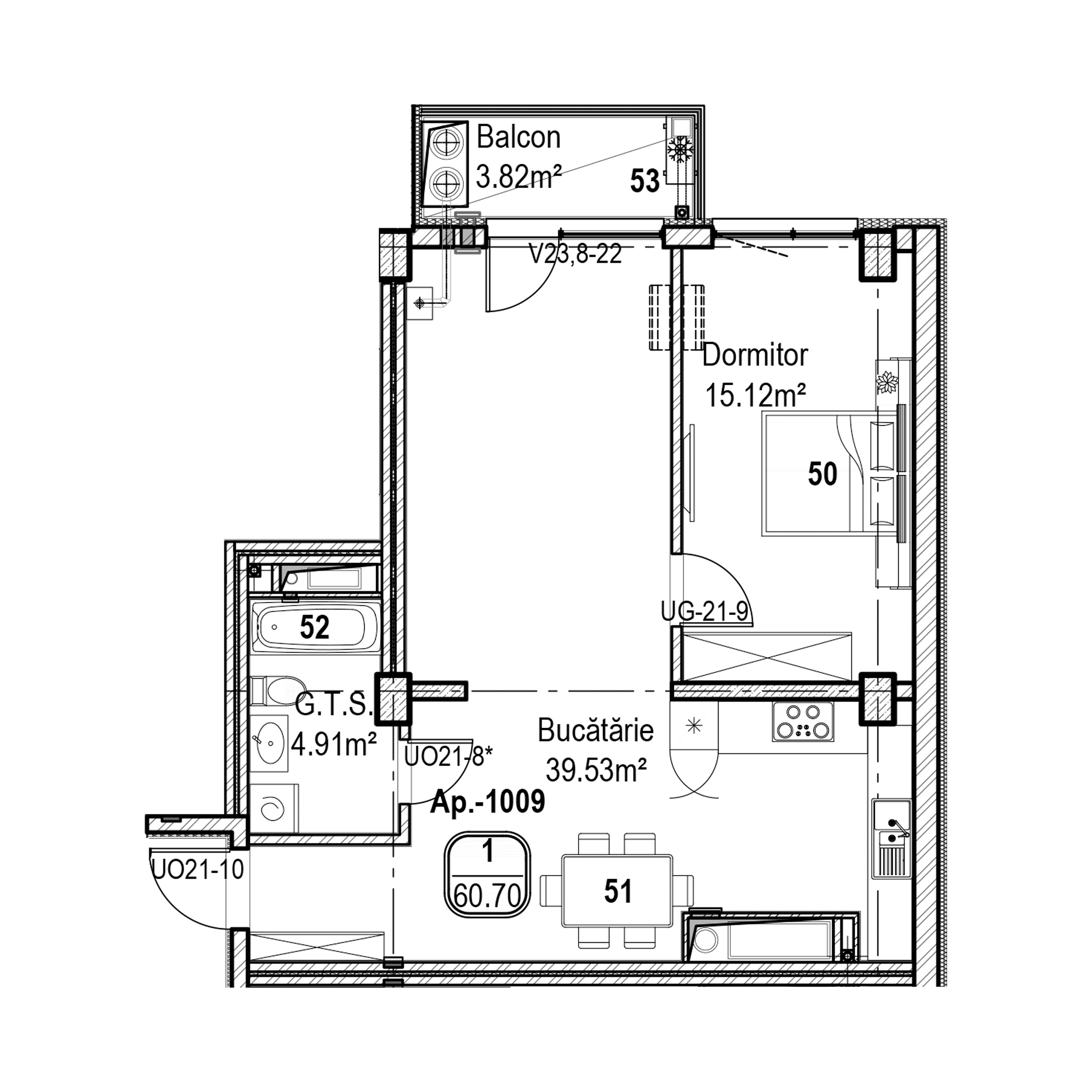 Apartament cu 1 cameră