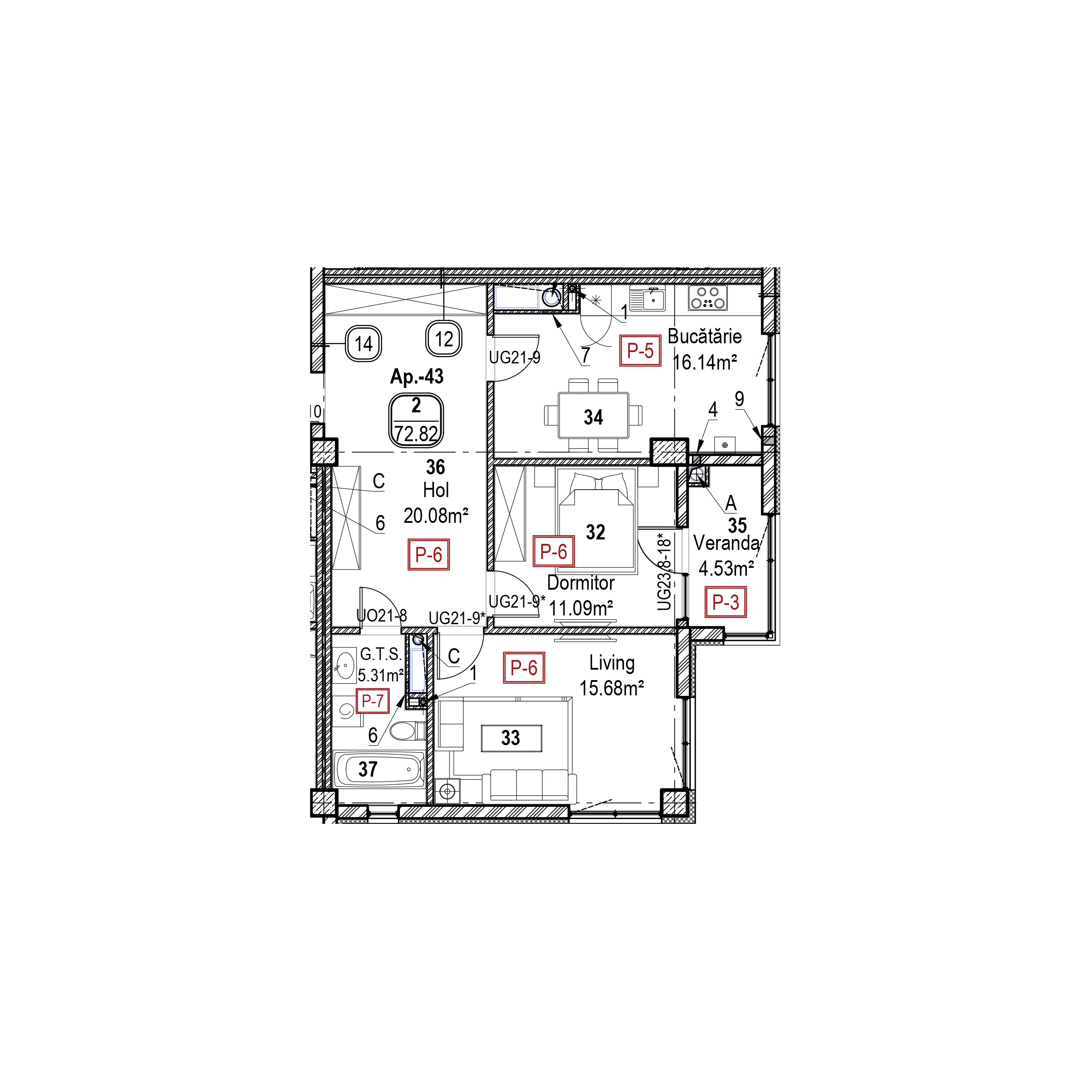 Apartament cu 2 camere