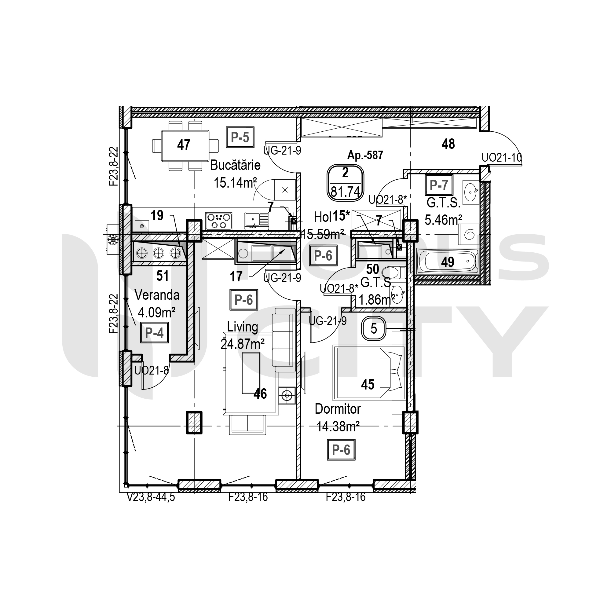 Apartament cu 2 camere