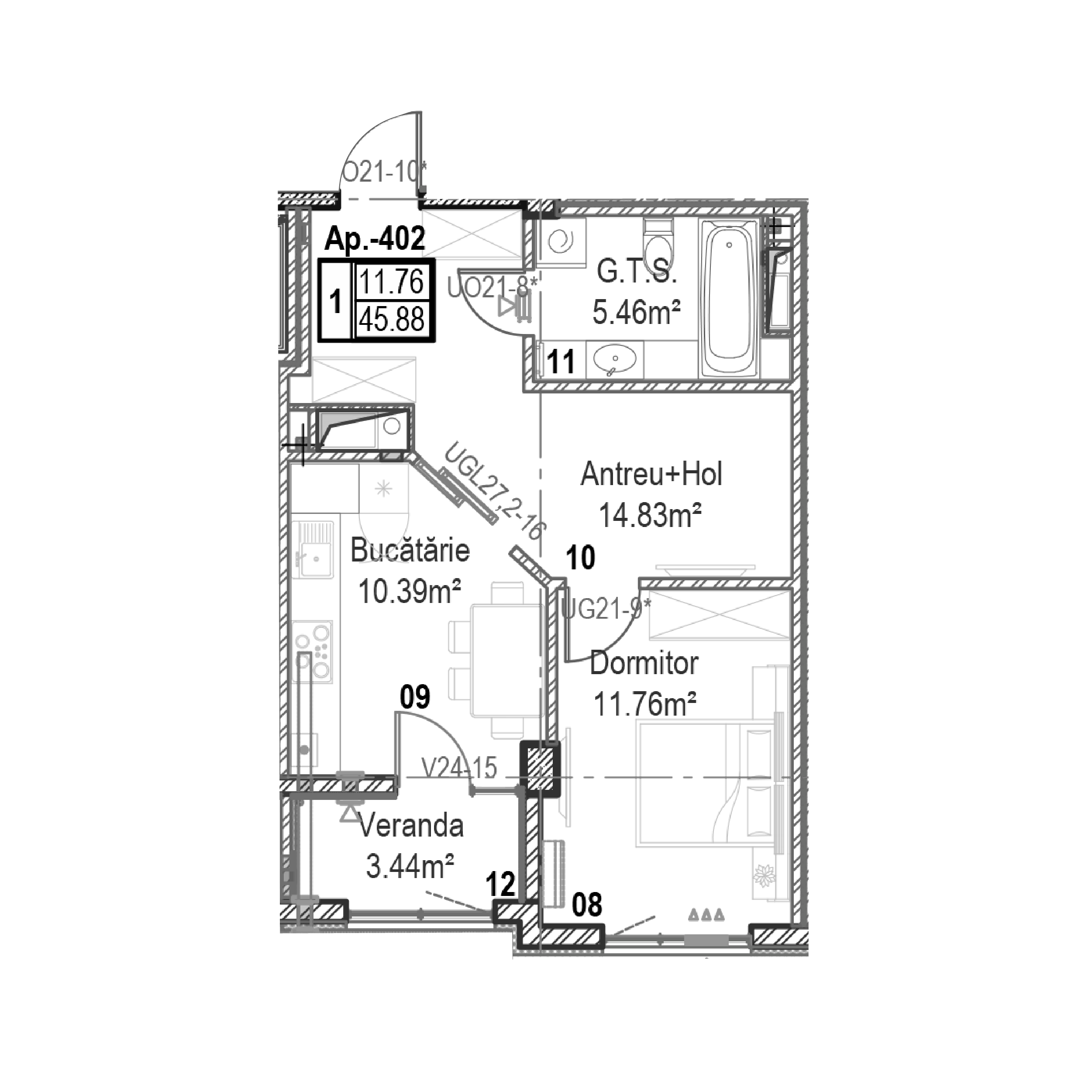 Apartament cu 1 cameră