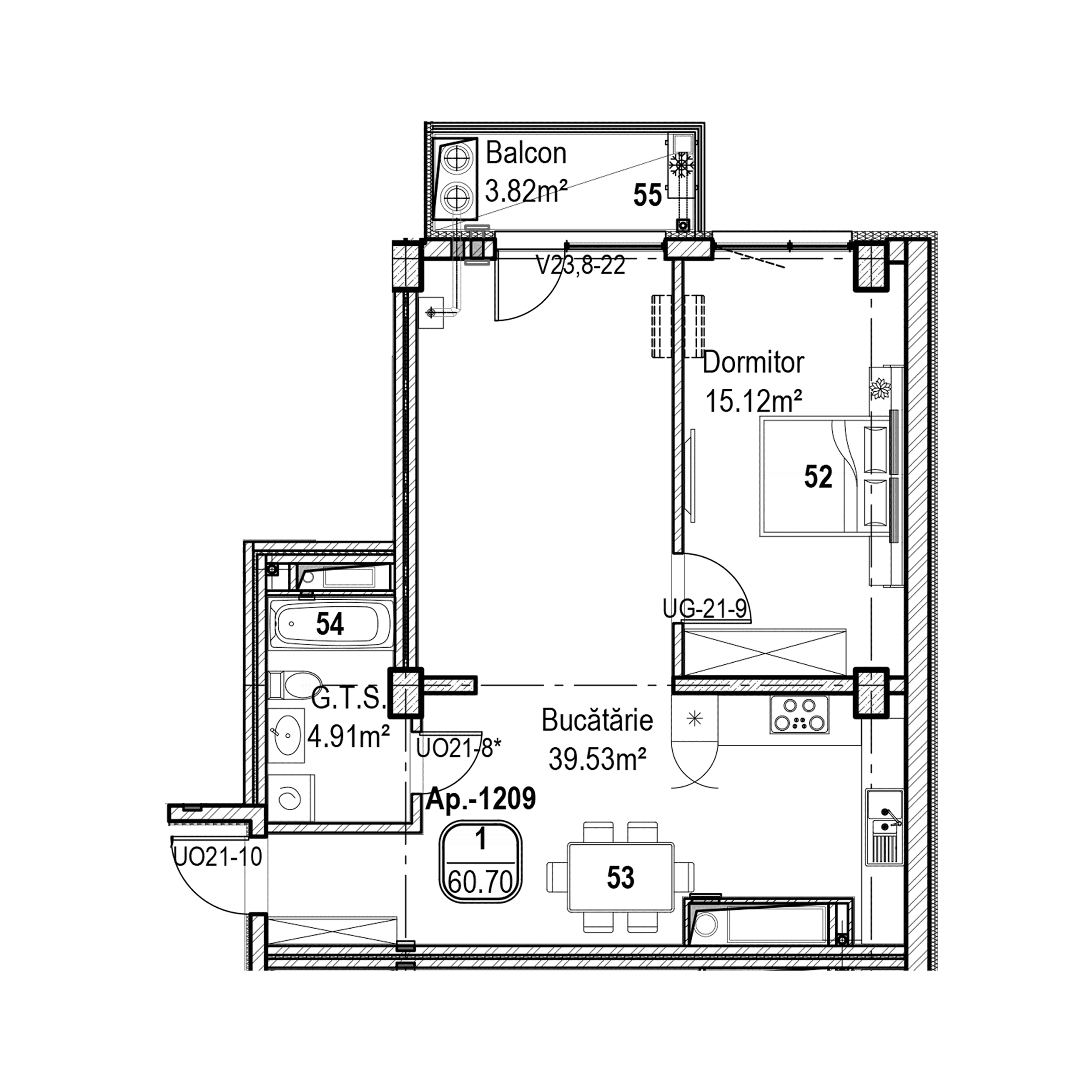 Apartament cu 1 cameră