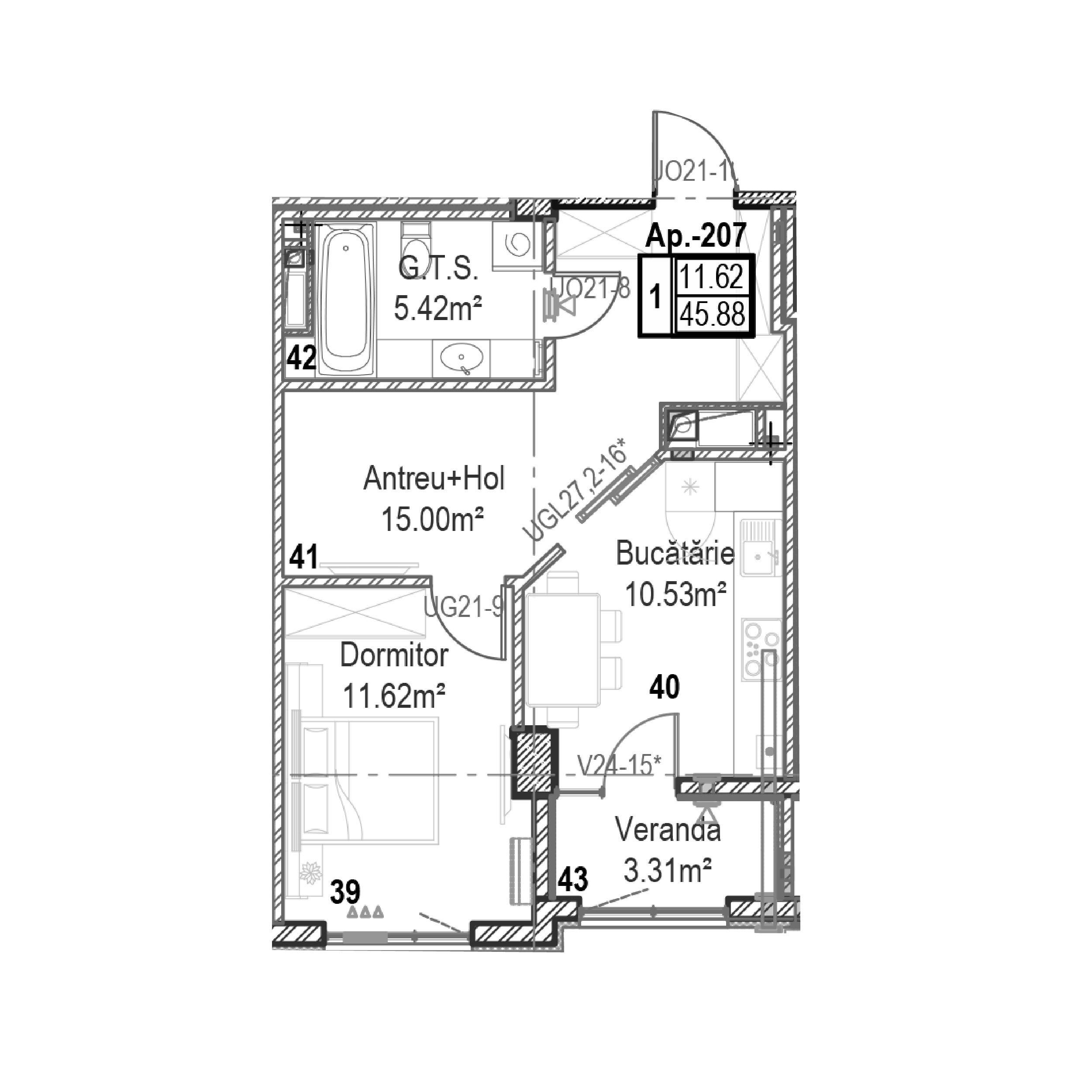 Apartament cu 1 cameră