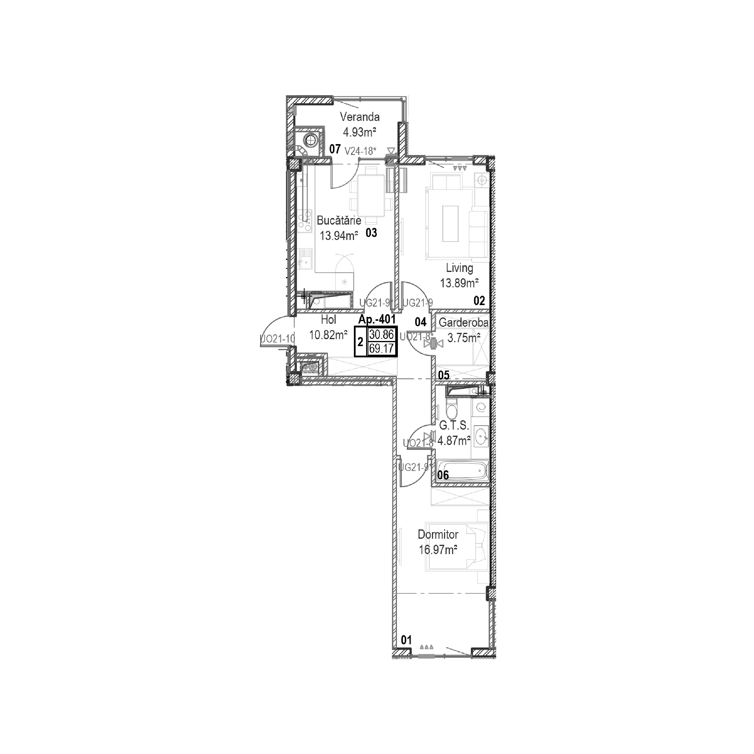 Apartament cu 2 camere