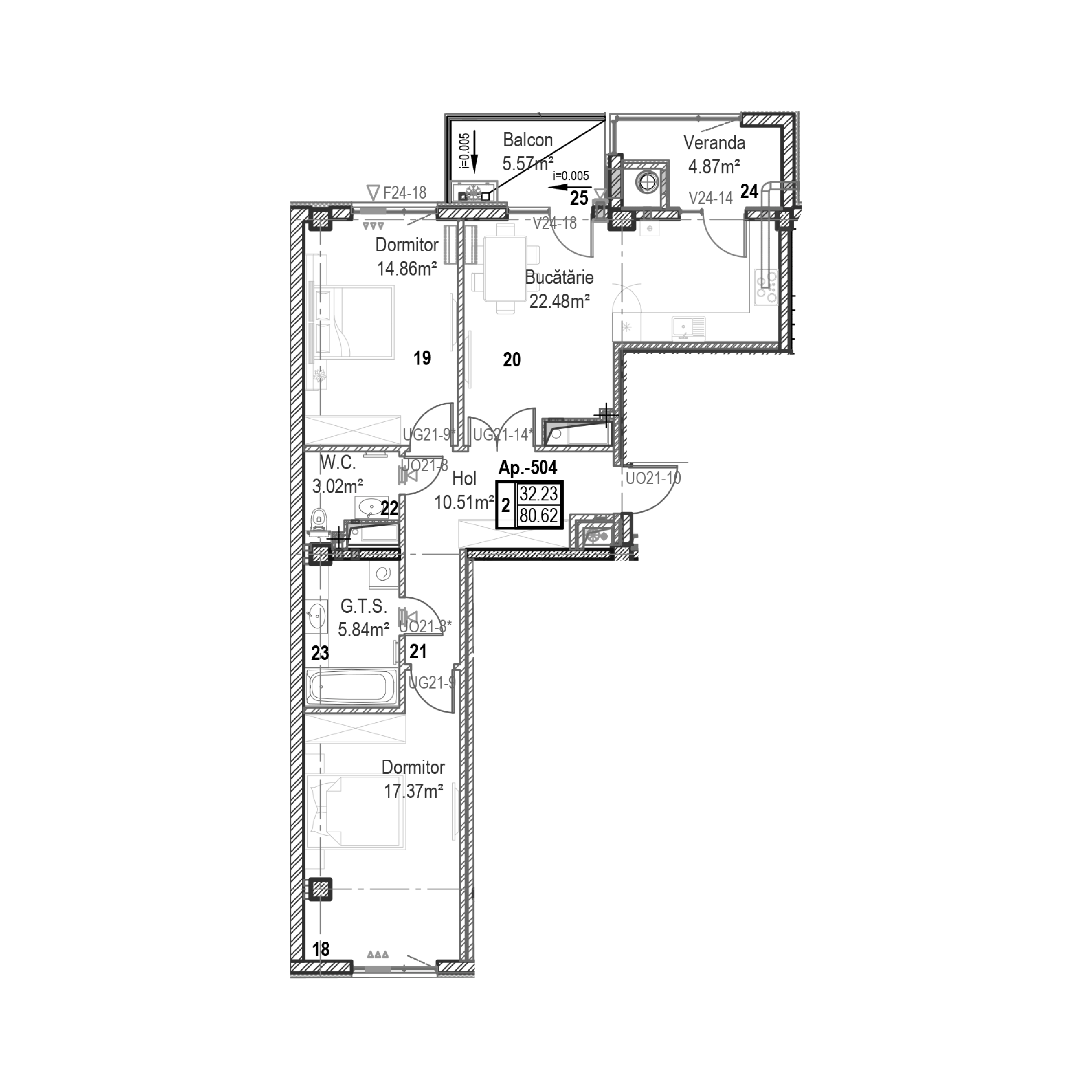 Apartament cu 2 camere