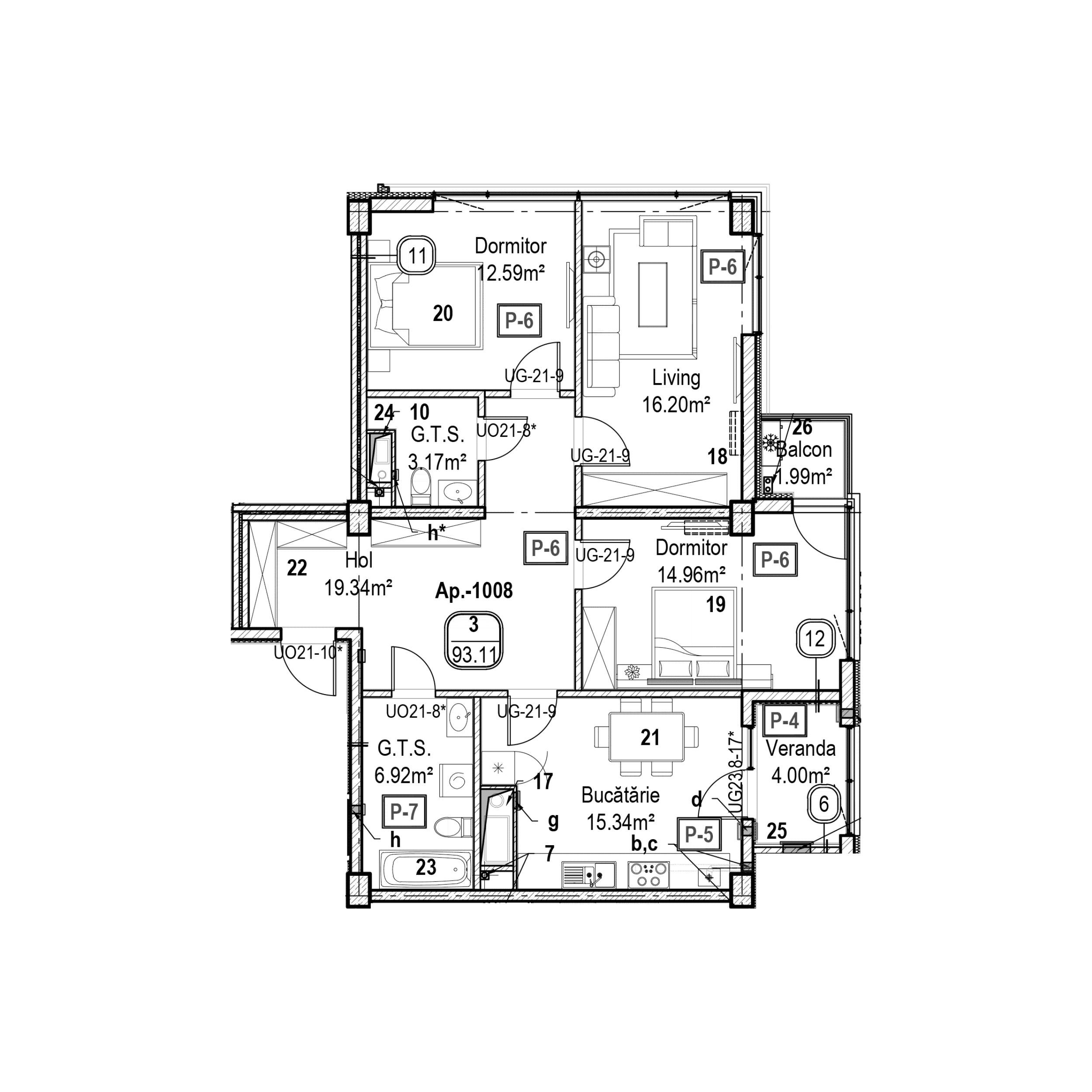 Apartament cu 3 camere