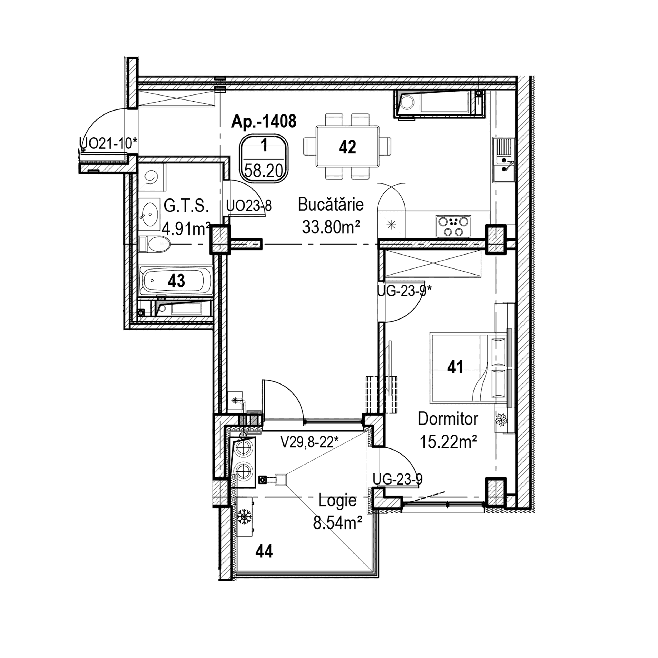 Apartament cu 1 cameră