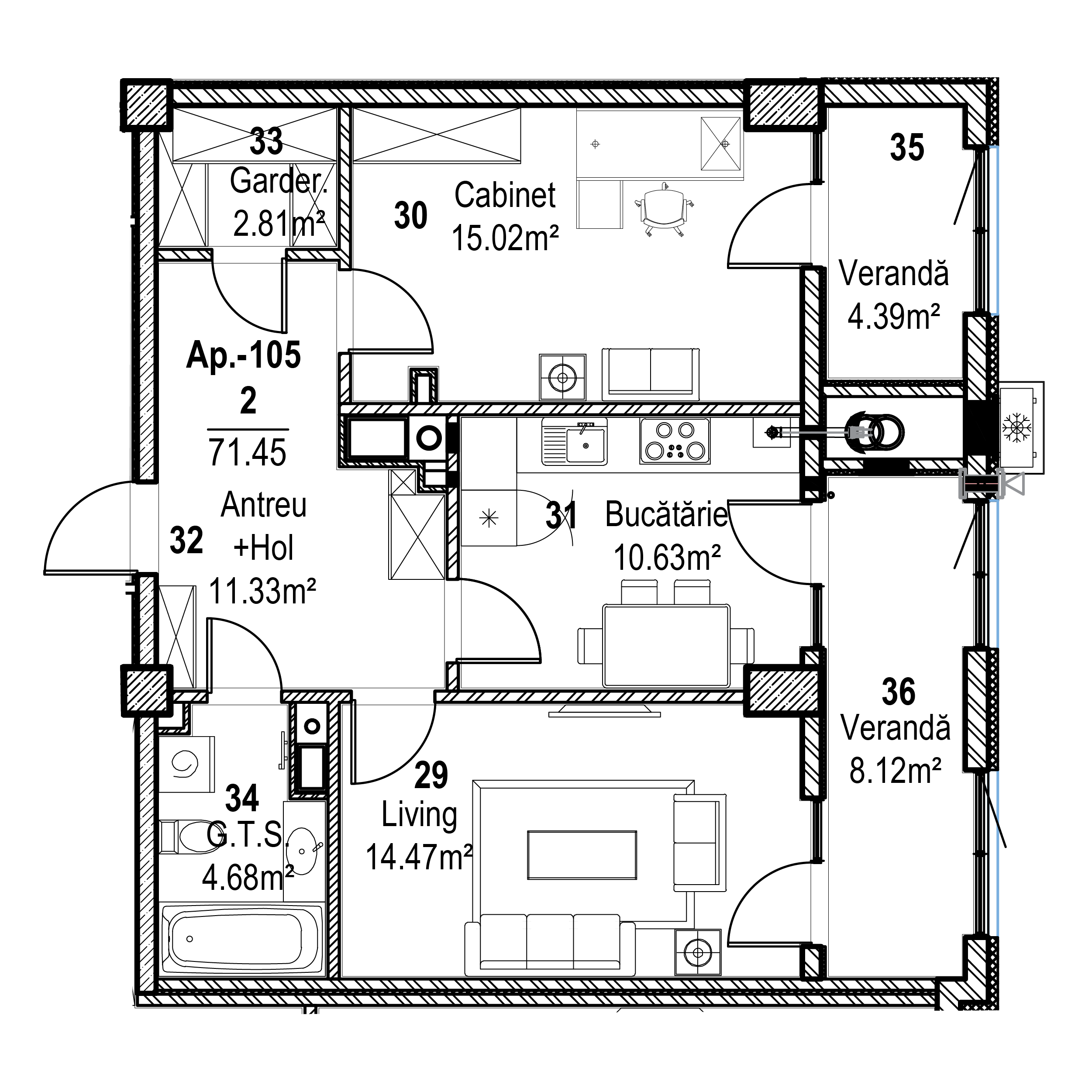 Apartament cu 1 cameră