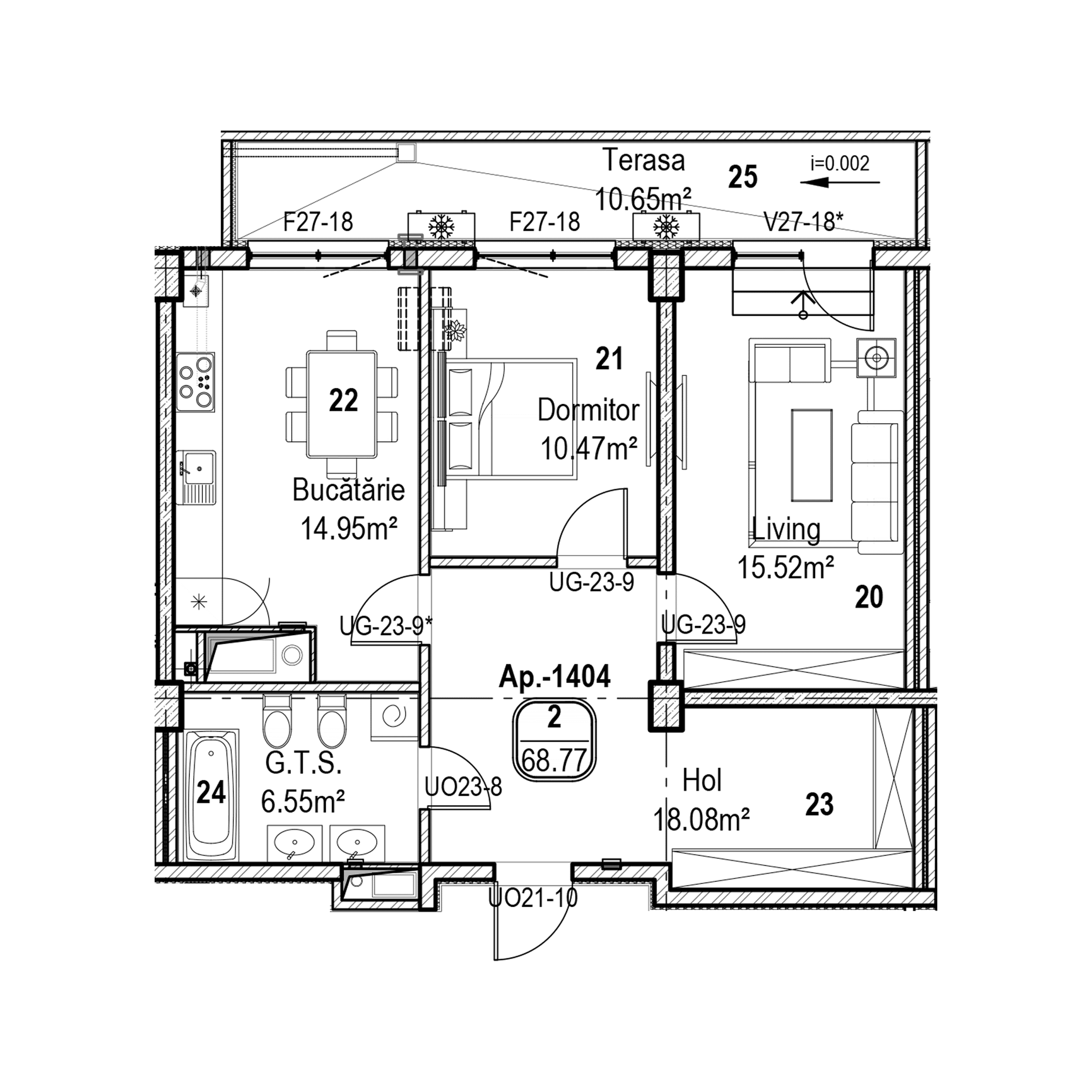 Apartament cu 2 camere