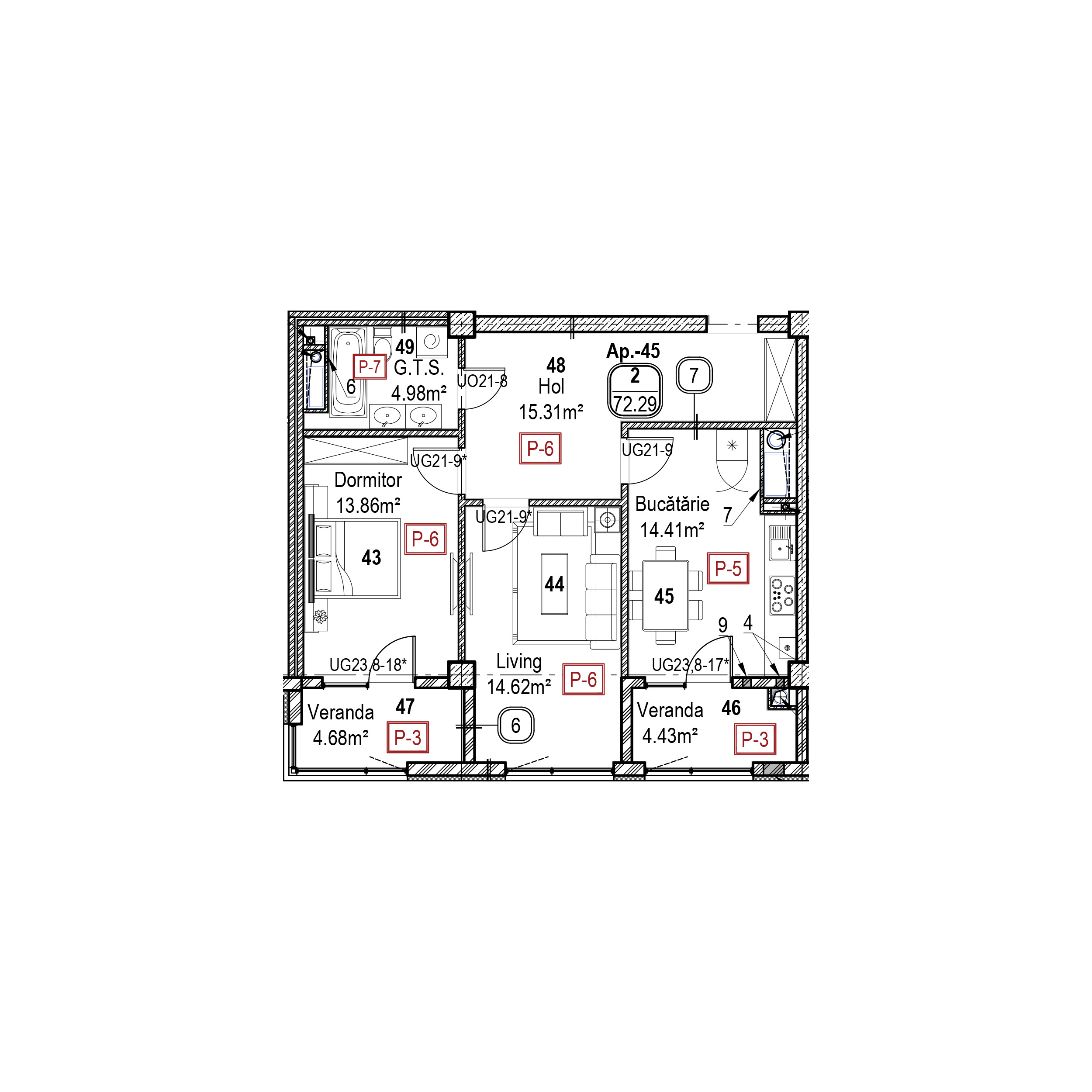 Apartament cu 2 camere