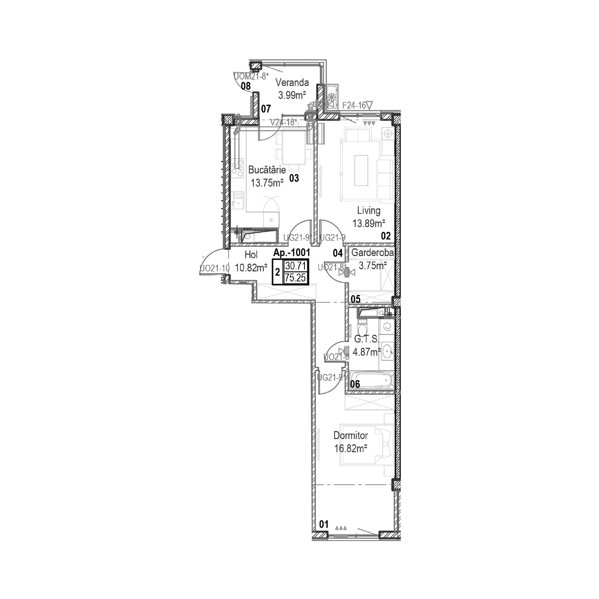 Apartament cu 2 camere