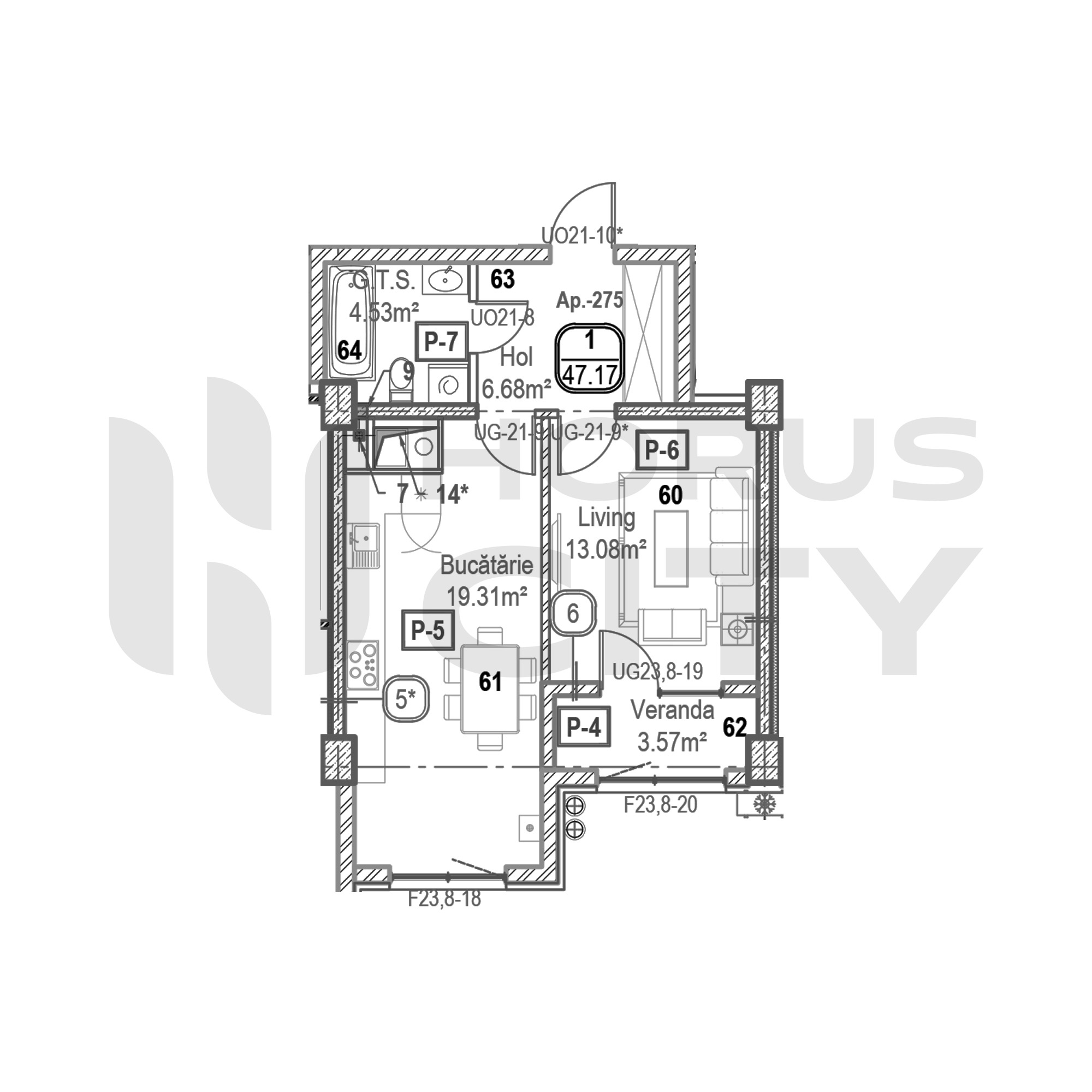 Apartament cu 1 cameră