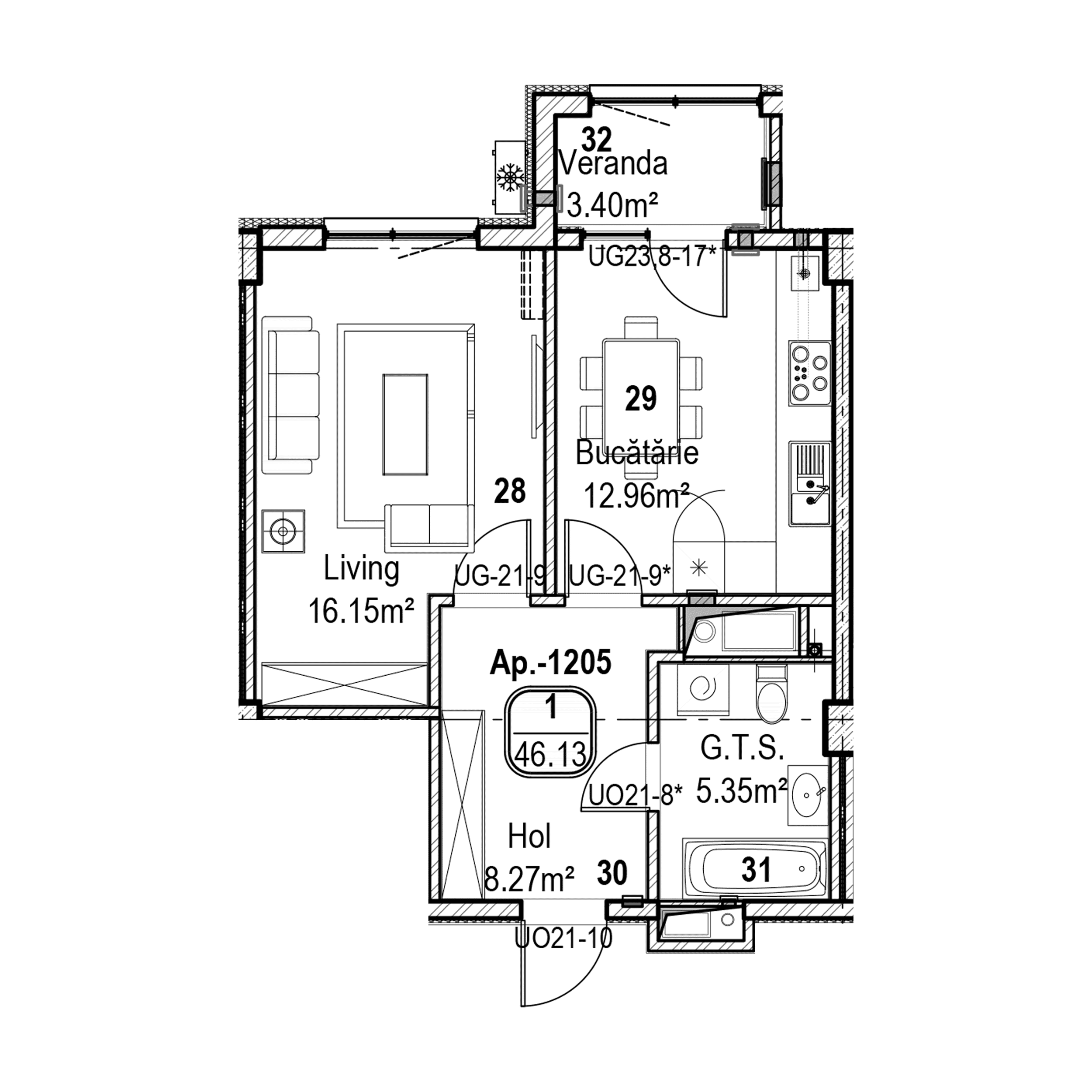 Apartament cu 1 cameră