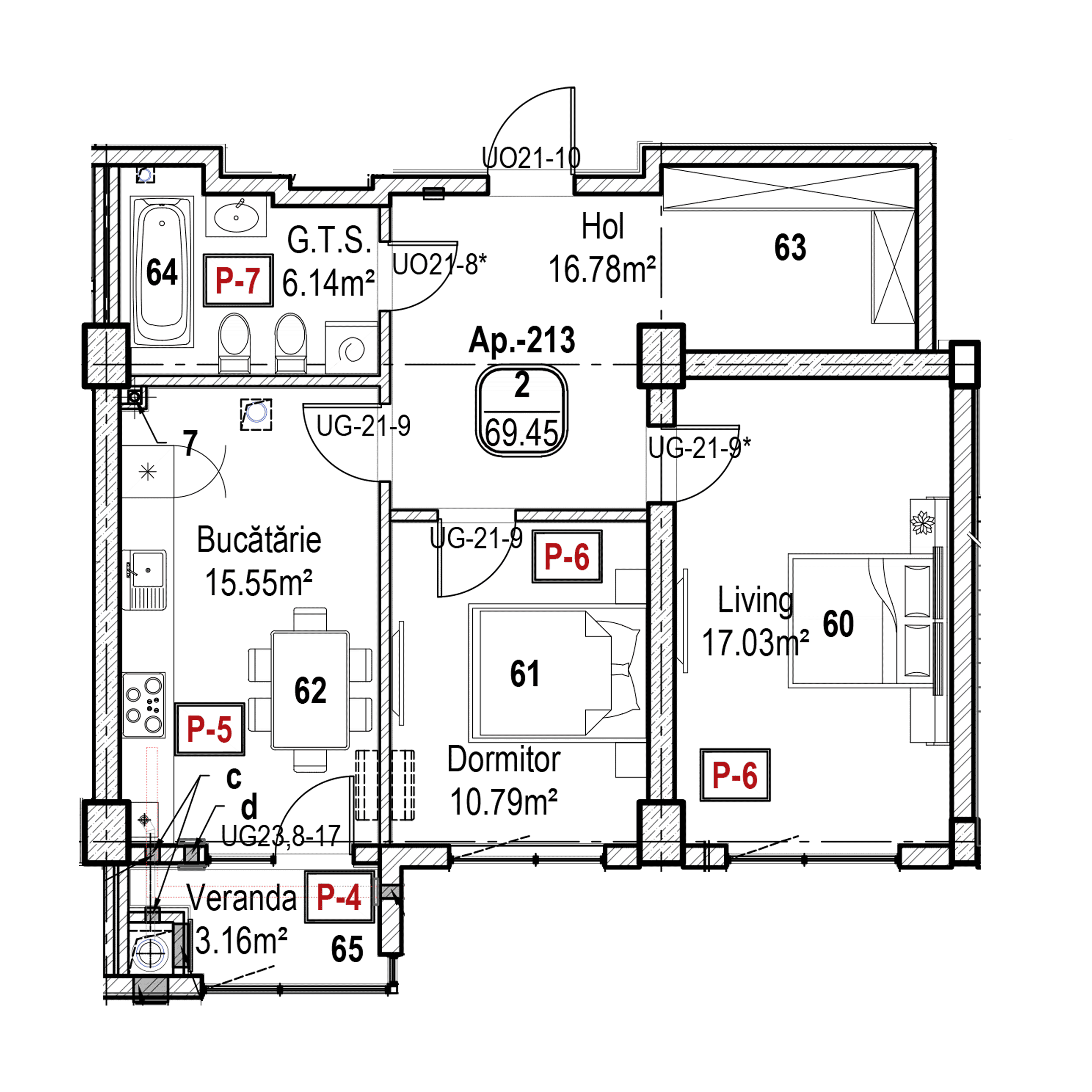 Apartament cu 2 camere