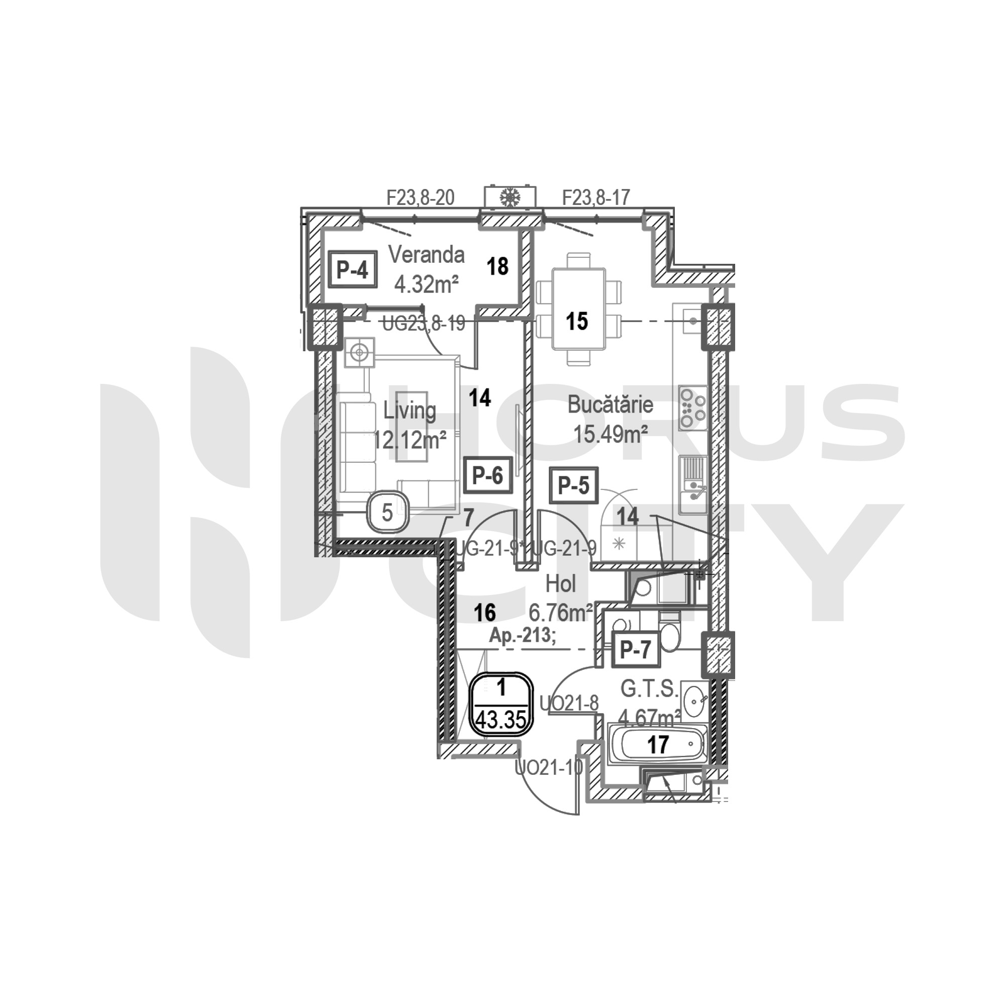Apartament cu 1 cameră