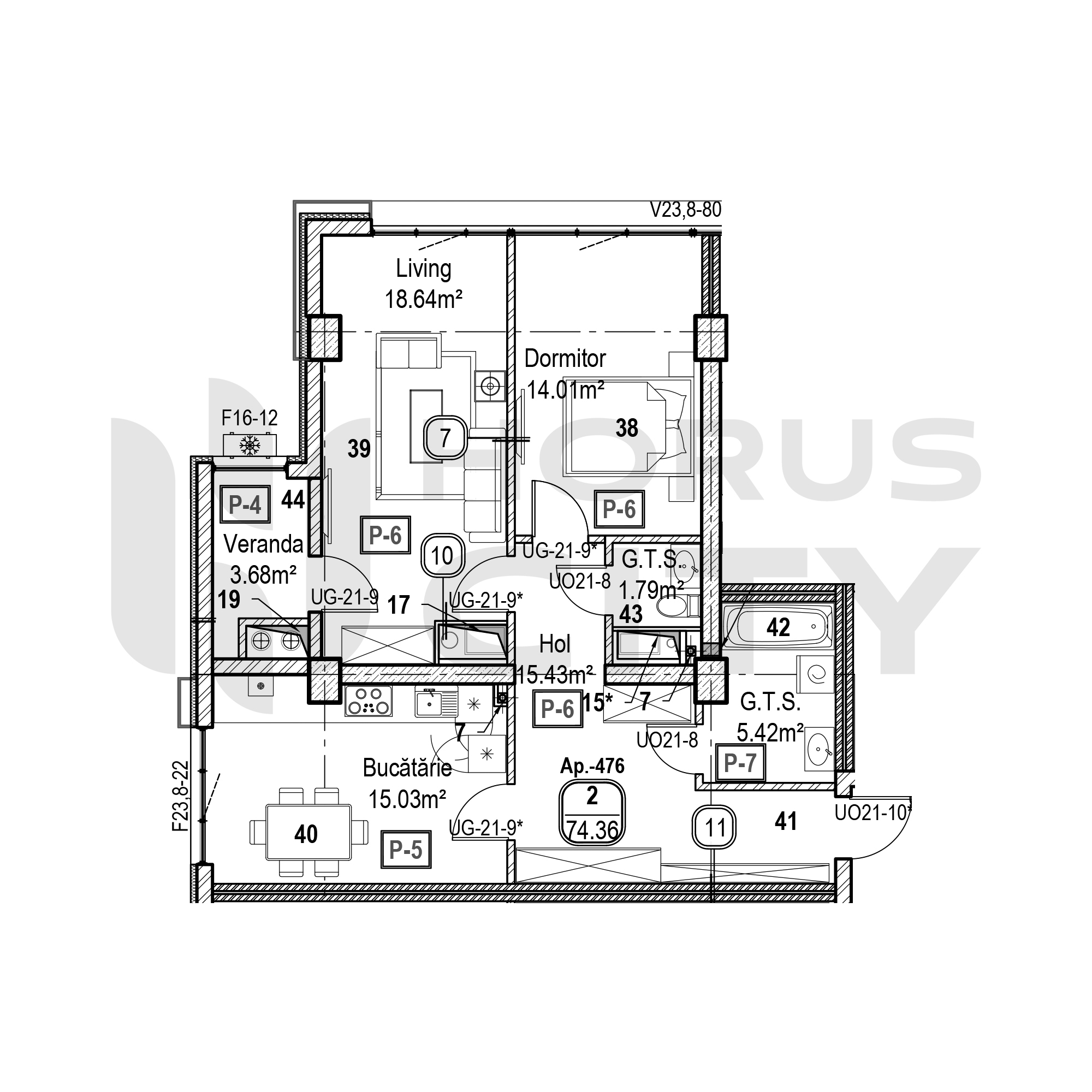 Apartament cu 2 camere