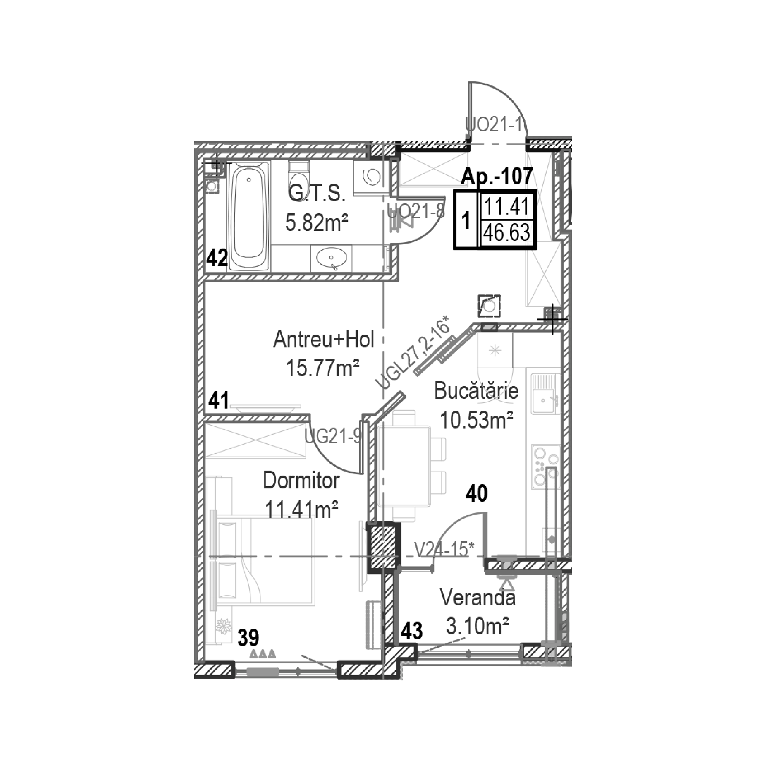 Apartament cu 1 cameră