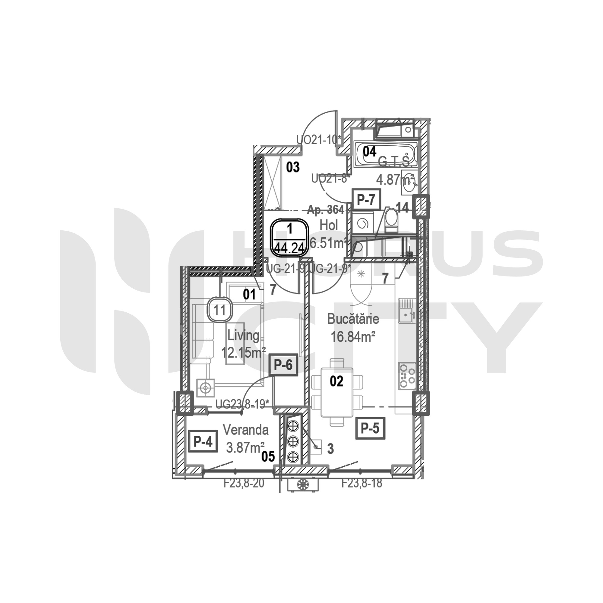 Apartament cu 1 cameră