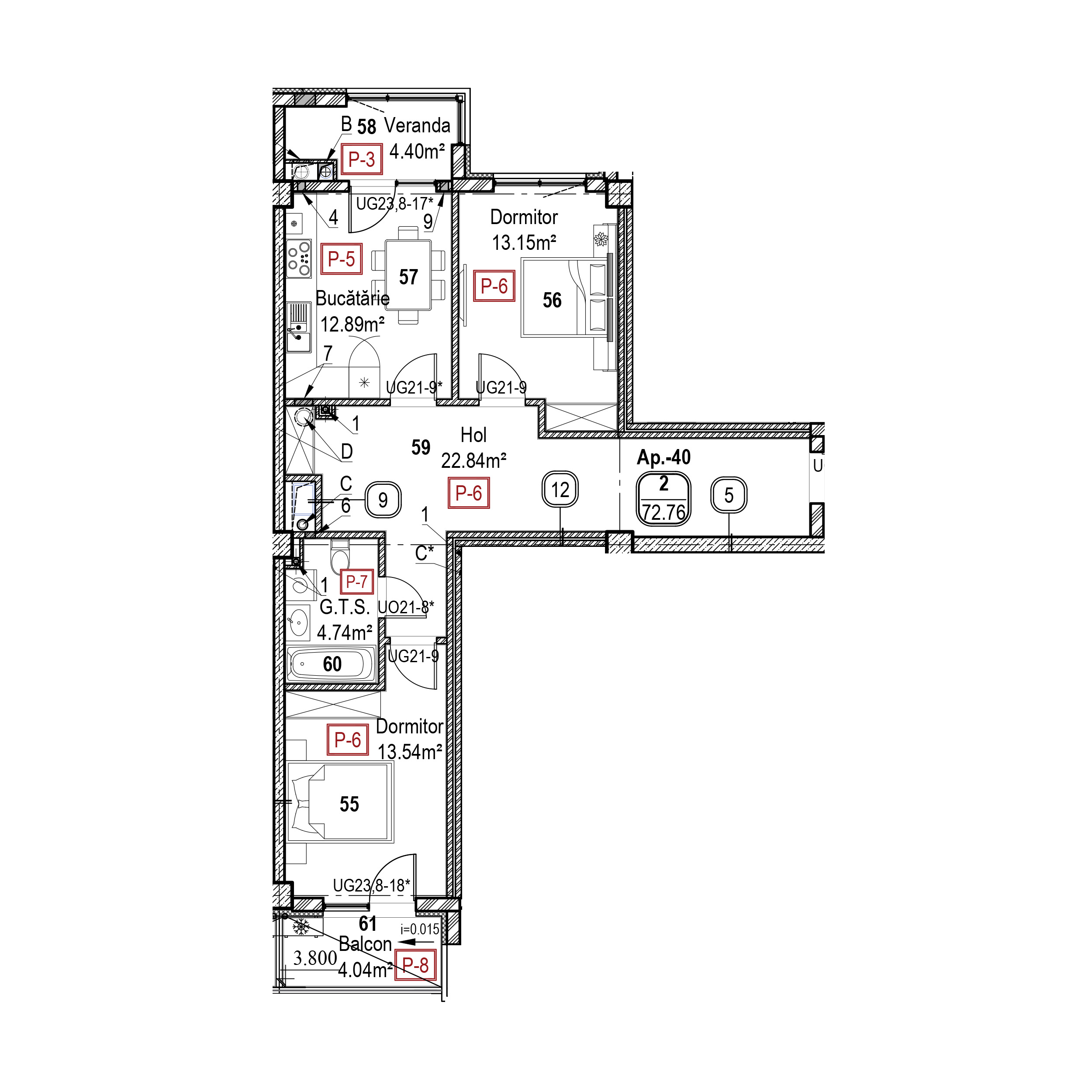 Apartament cu 2 camere