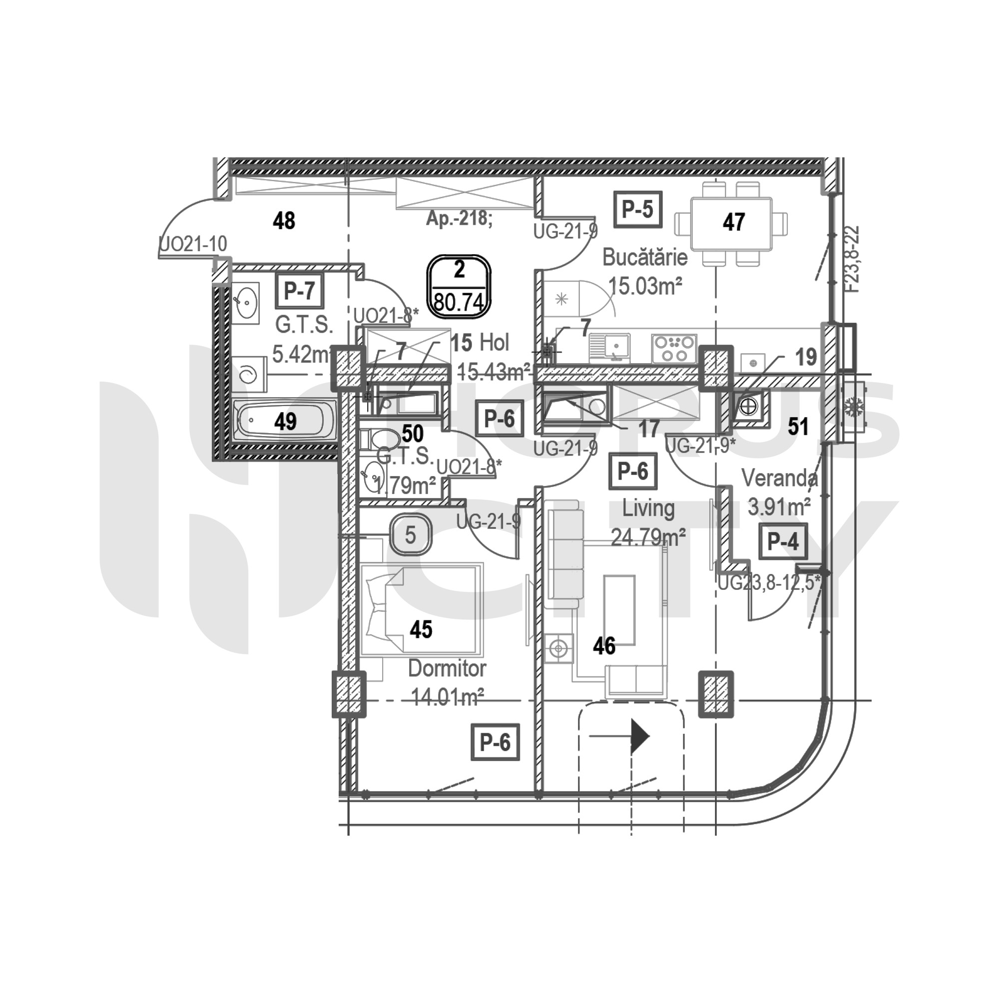 Apartament cu 2 camere