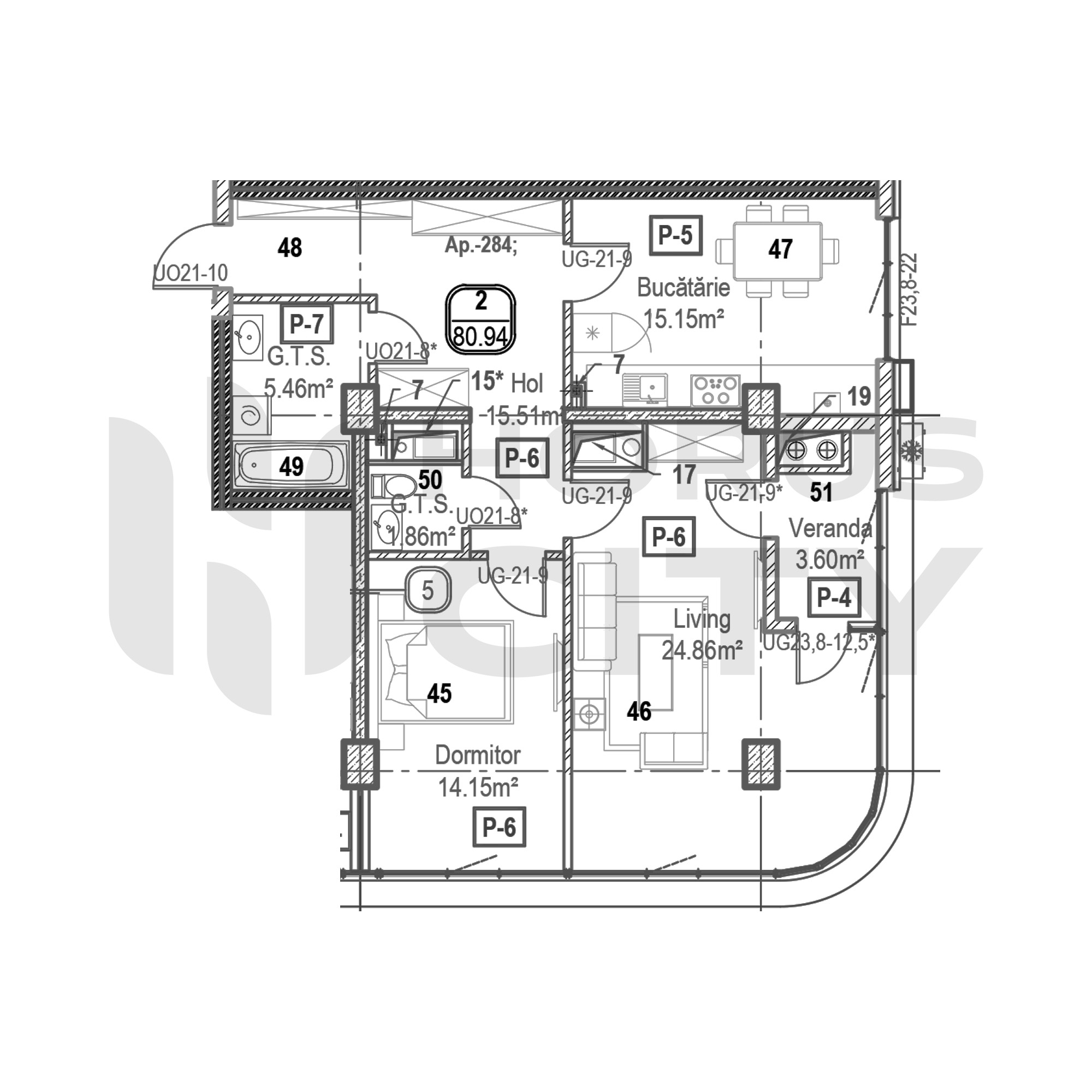 Apartament cu 2 camere